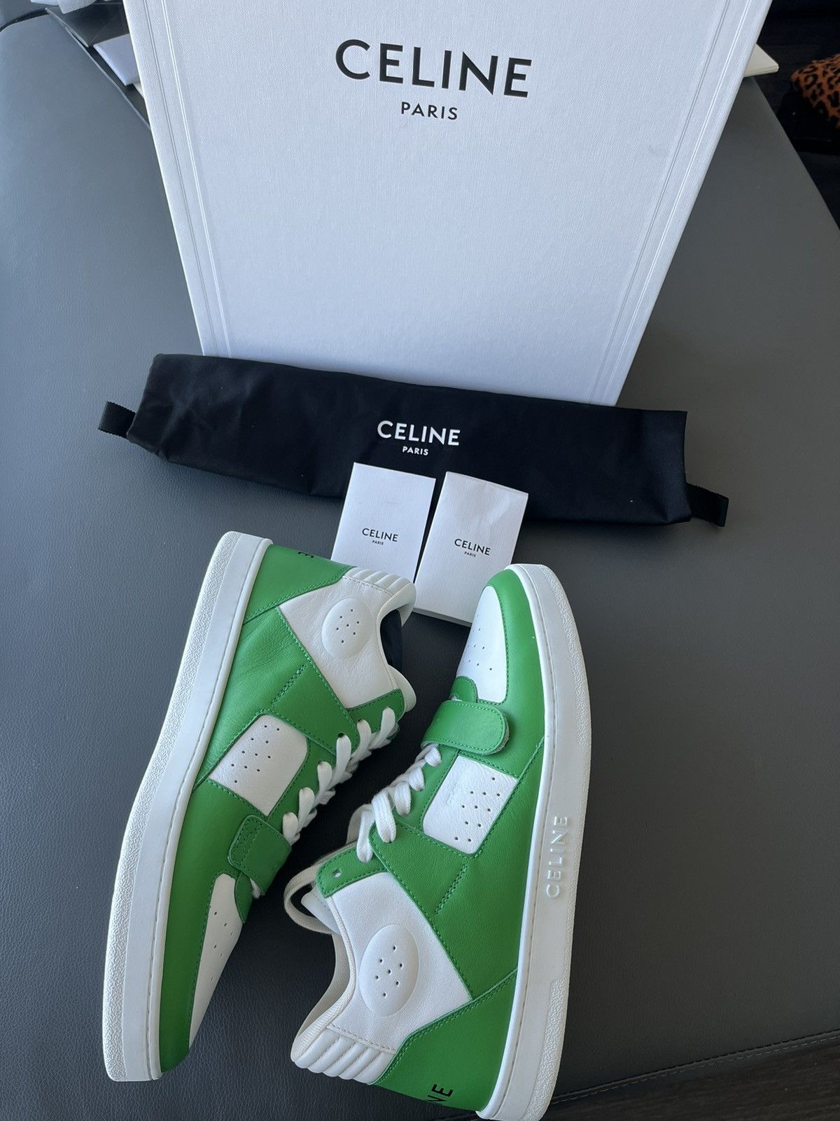 Celine × Hedi Slimane Super Runway Brand New Celine Logo Leather Trainer Limited Size US 10 / EU 43 - 19 Thumbnail