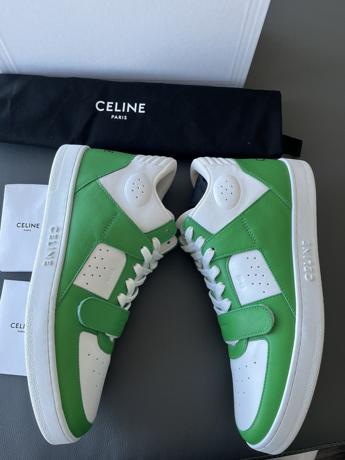 Celine × Hedi Slimane Super Runway Brand New Celine Logo Leather Trainer Limited Size US 10 / EU 43 - 2 Thumbnail
