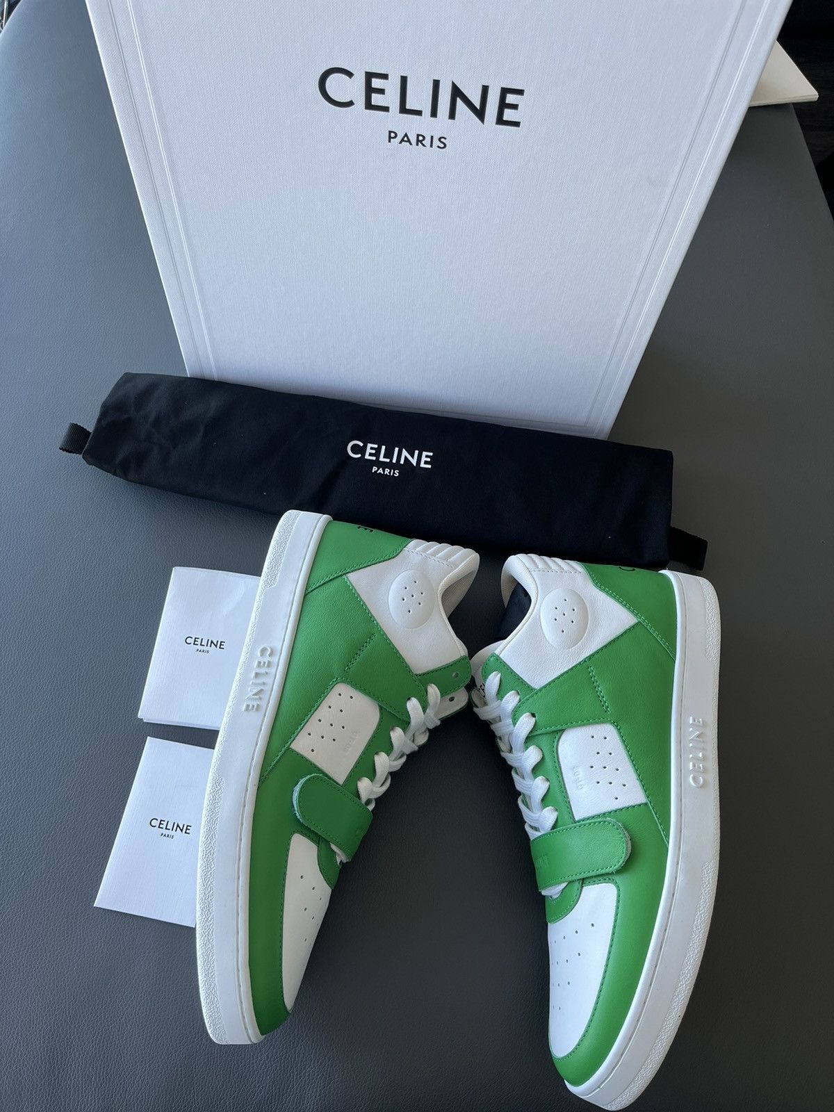 Celine × Hedi Slimane Super Runway Brand New Celine Logo Leather Trainer Limited Size US 10 / EU 43 - 9 Thumbnail