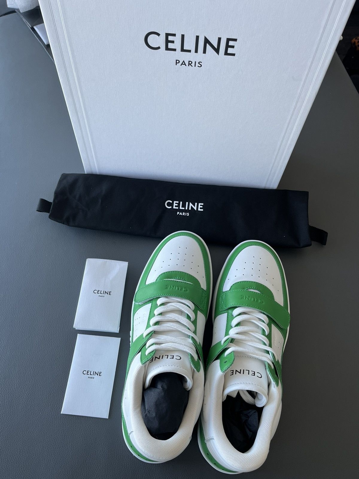 Celine × Hedi Slimane Super Runway Brand New Celine Logo Leather Trainer Limited Size US 10 / EU 43 - 13 Thumbnail