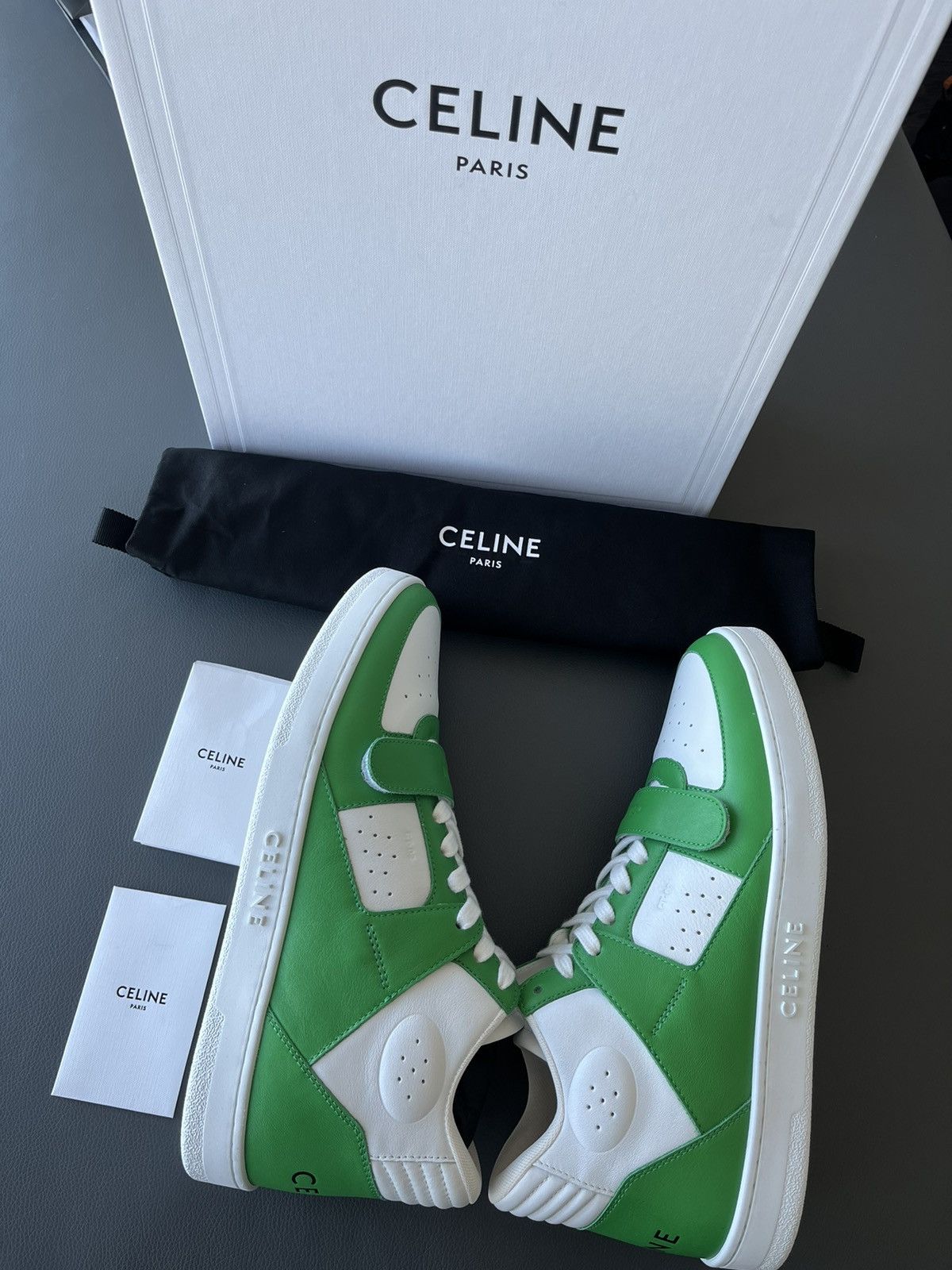 Celine × Hedi Slimane Super Runway Brand New Celine Logo Leather Trainer Limited Size US 10 / EU 43 - 10 Thumbnail
