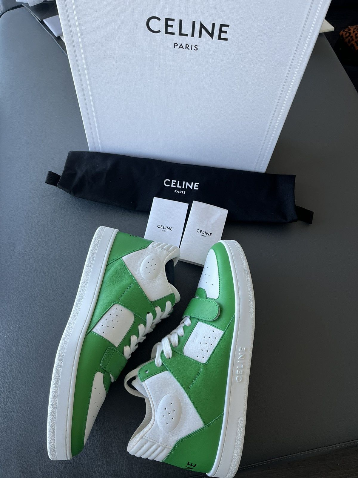 Celine × Hedi Slimane Super Runway Brand New Celine Logo Leather Trainer Limited Size US 10 / EU 43 - 8 Thumbnail