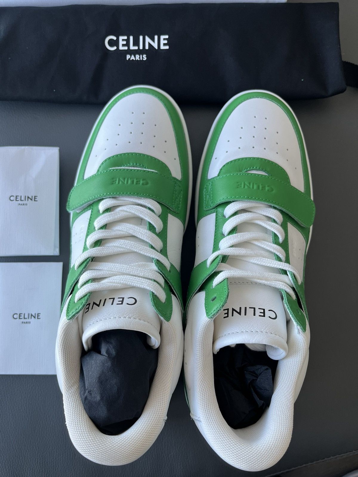 Celine × Hedi Slimane Super Runway Brand New Celine Logo Leather Trainer Limited Size US 10 / EU 43 - 14 Thumbnail