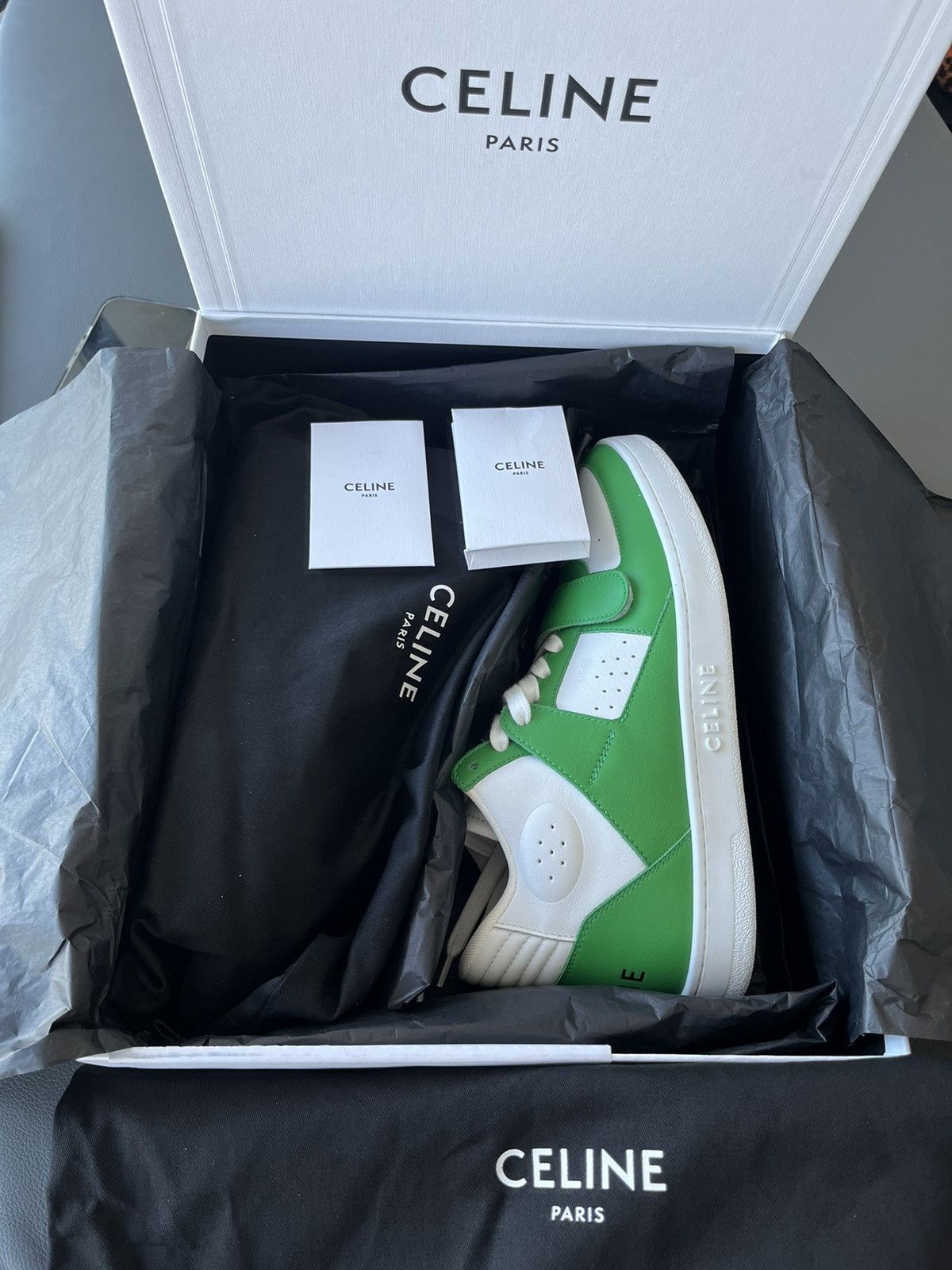 Celine × Hedi Slimane Super Runway Brand New Celine Logo Leather Trainer Limited Size US 10 / EU 43 - 21 Thumbnail