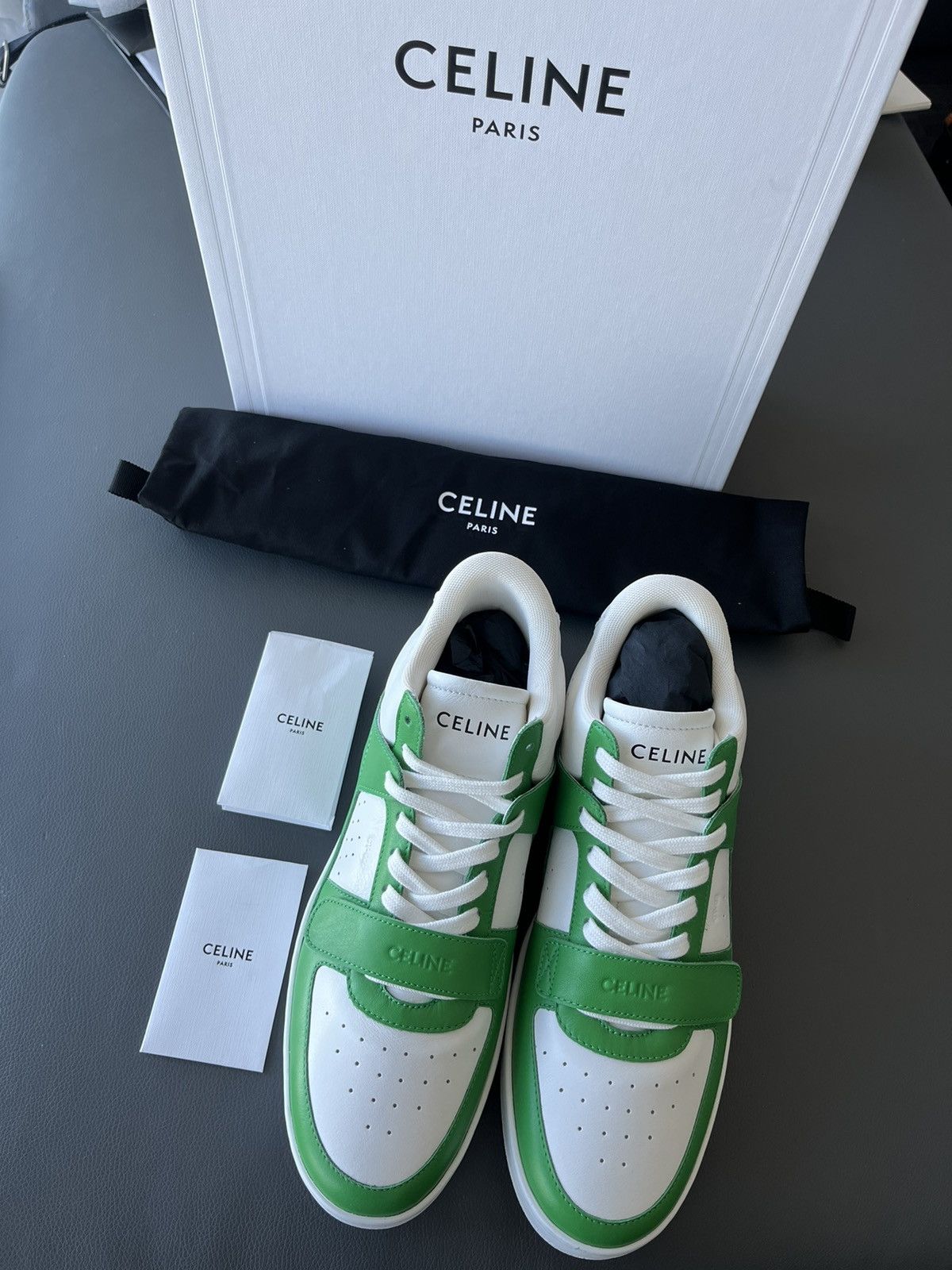Celine × Hedi Slimane Super Runway Brand New Celine Logo Leather Trainer Limited Size US 10 / EU 43 - 12 Thumbnail