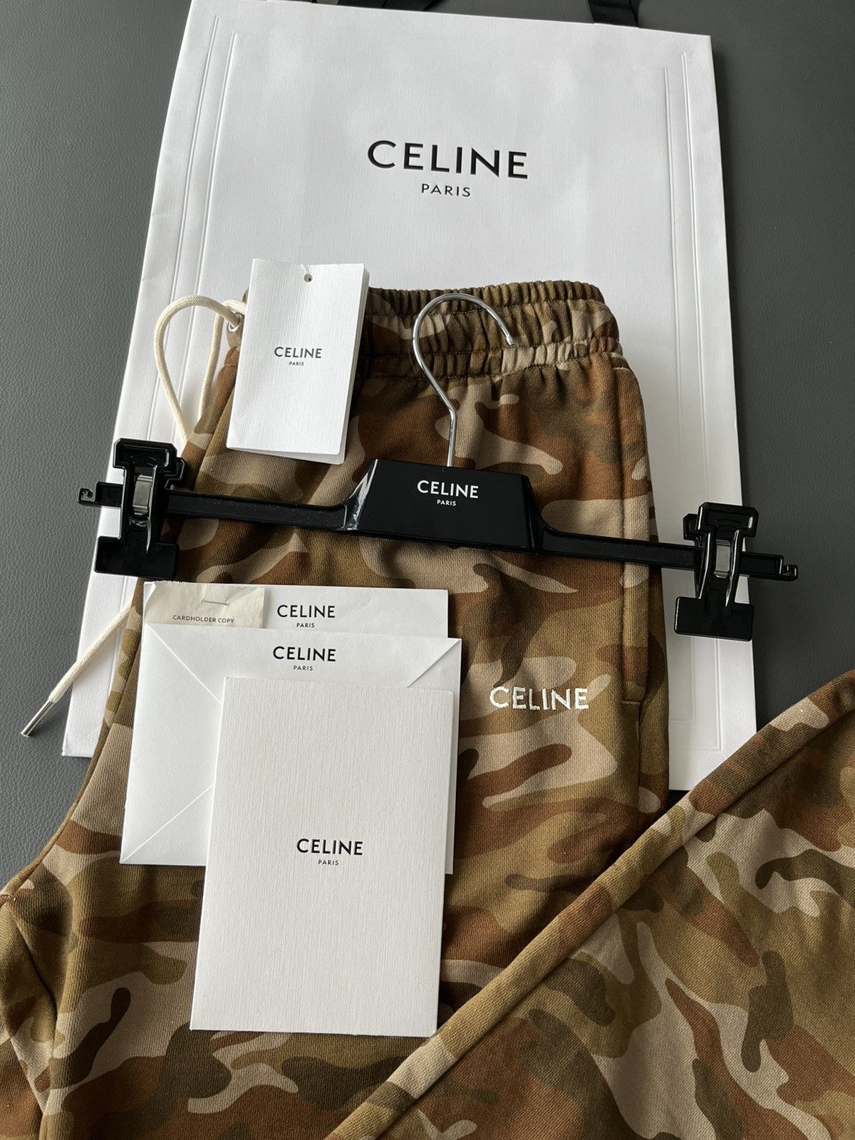 Celine × Hedi Slimane Brand New Super Runway Limited Edition Celine Logo Sweatpant Size US 33 - 20 Thumbnail