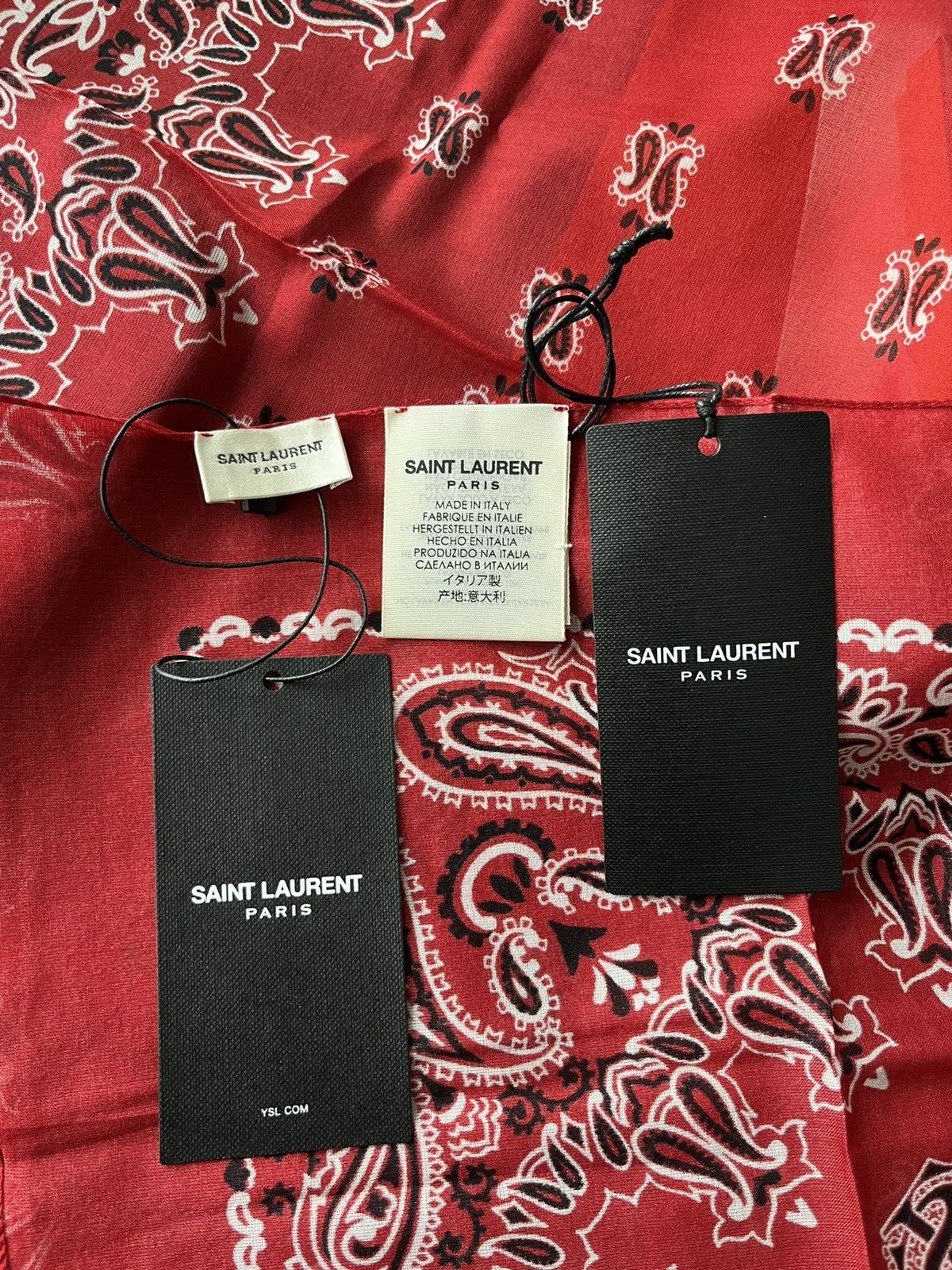 Hedi Slimane × Saint Laurent Paris × Yves Saint Laurent Super Rare Saint Laurent by Hedi Scarf Brand New Size ONE SIZE - 5 Thumbnail
