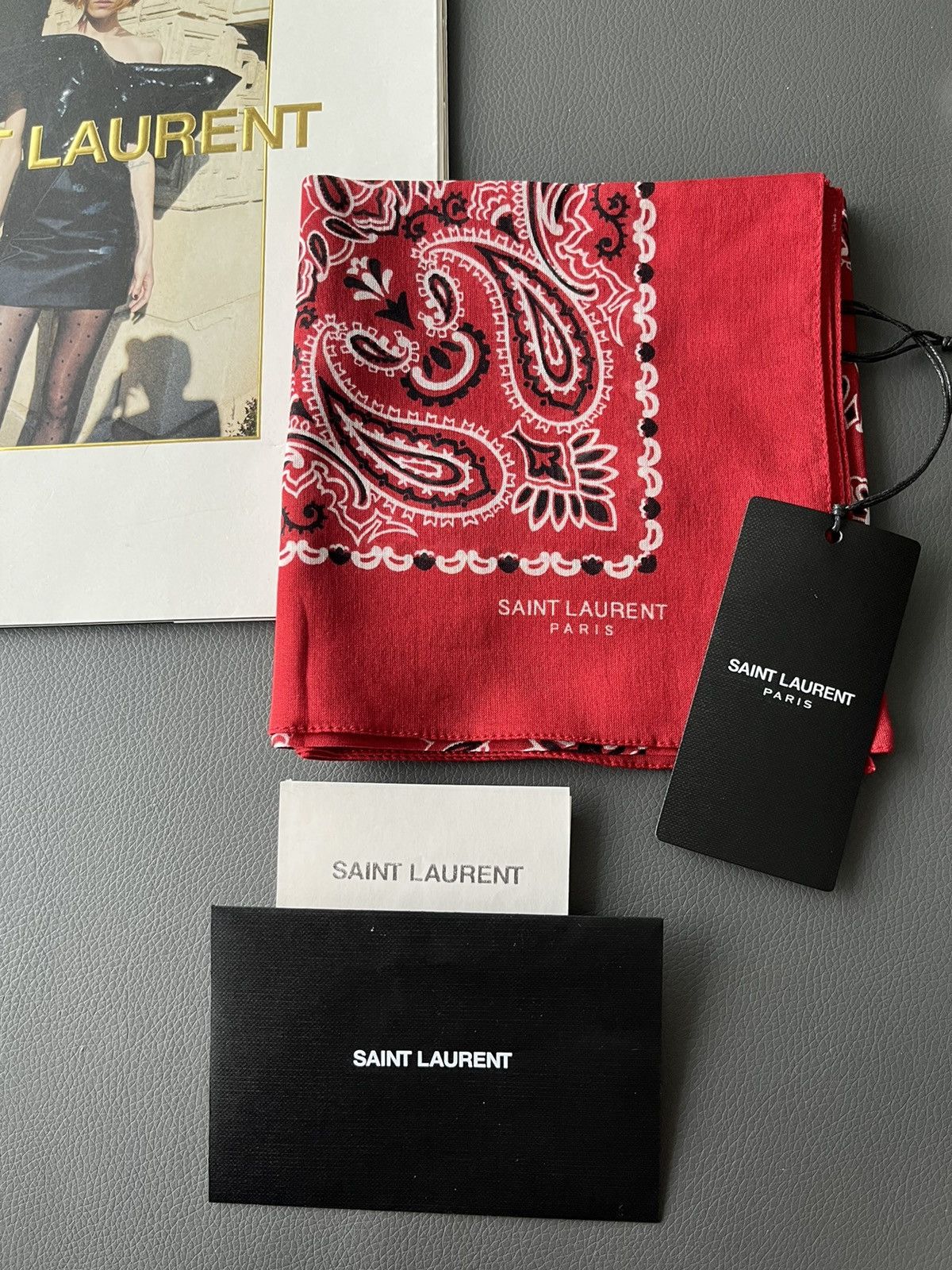 Hedi Slimane × Saint Laurent Paris × Yves Saint Laurent Super Rare Saint Laurent by Hedi Scarf Brand New Size ONE SIZE - 13 Thumbnail