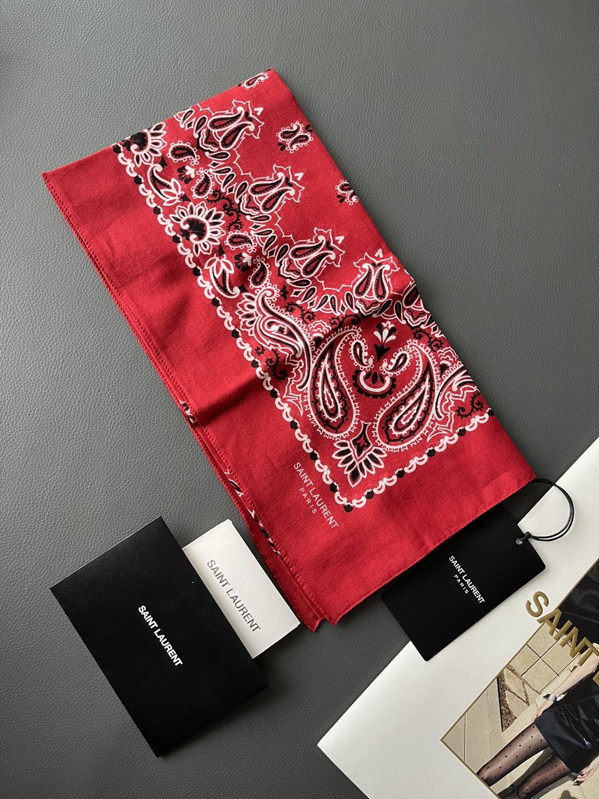 Hedi Slimane × Saint Laurent Paris × Yves Saint Laurent Super Rare Saint Laurent by Hedi Scarf Brand New Size ONE SIZE - 21 Thumbnail