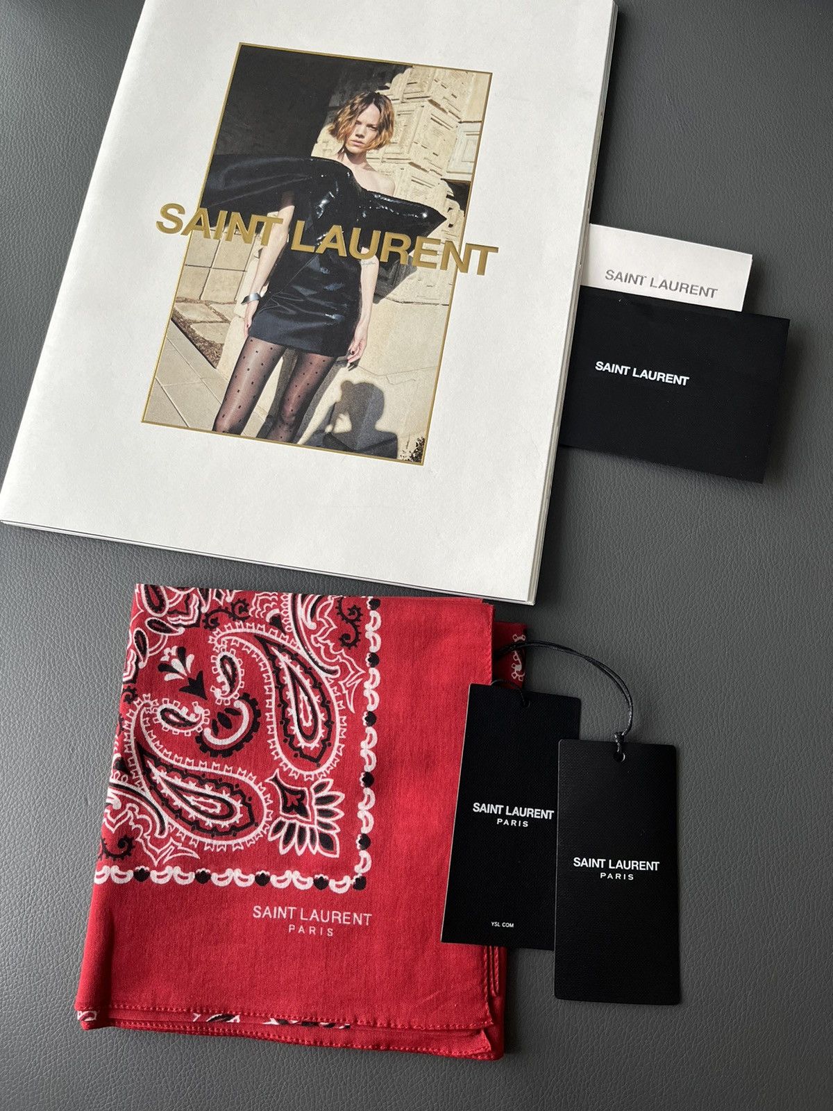 Hedi Slimane × Saint Laurent Paris × Yves Saint Laurent Super Rare Saint Laurent by Hedi Scarf Brand New Size ONE SIZE - 16 Thumbnail