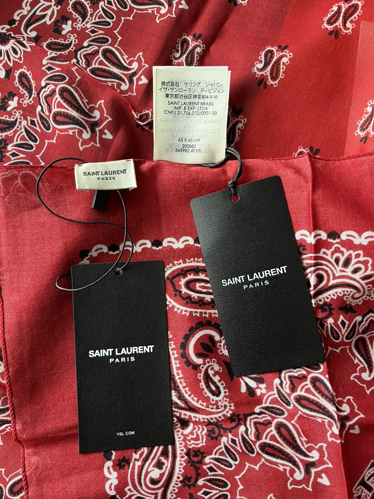 Hedi Slimane × Saint Laurent Paris × Yves Saint Laurent Super Rare Saint Laurent by Hedi Bandanna Scarf Brand New Size ONE SIZE - 8 Thumbnail
