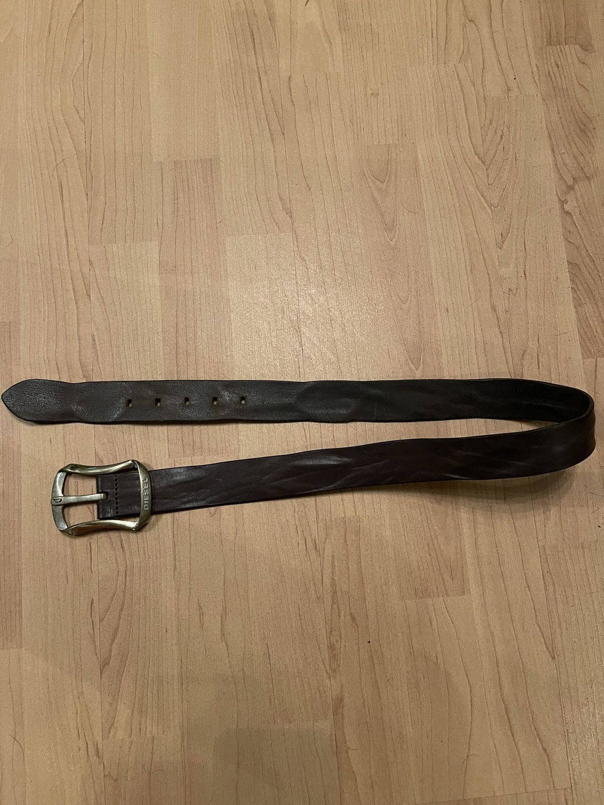 Diesel × Vintage Diesel avant garde vintage Y2K textured leather belt Size 32 - 1 Thumbnail