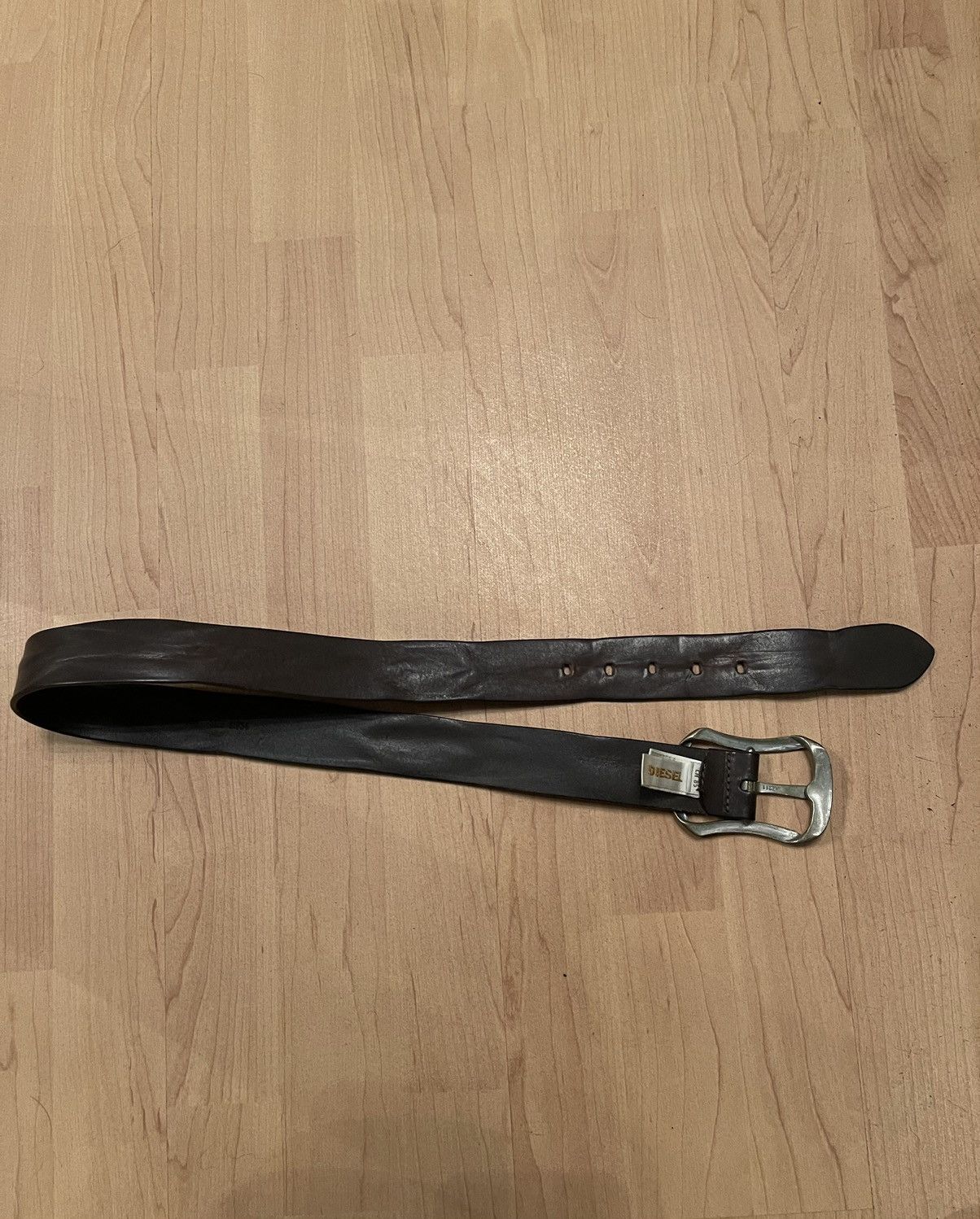 Diesel × Vintage Diesel avant garde vintage Y2K textured leather belt Size 32 - 3 Thumbnail