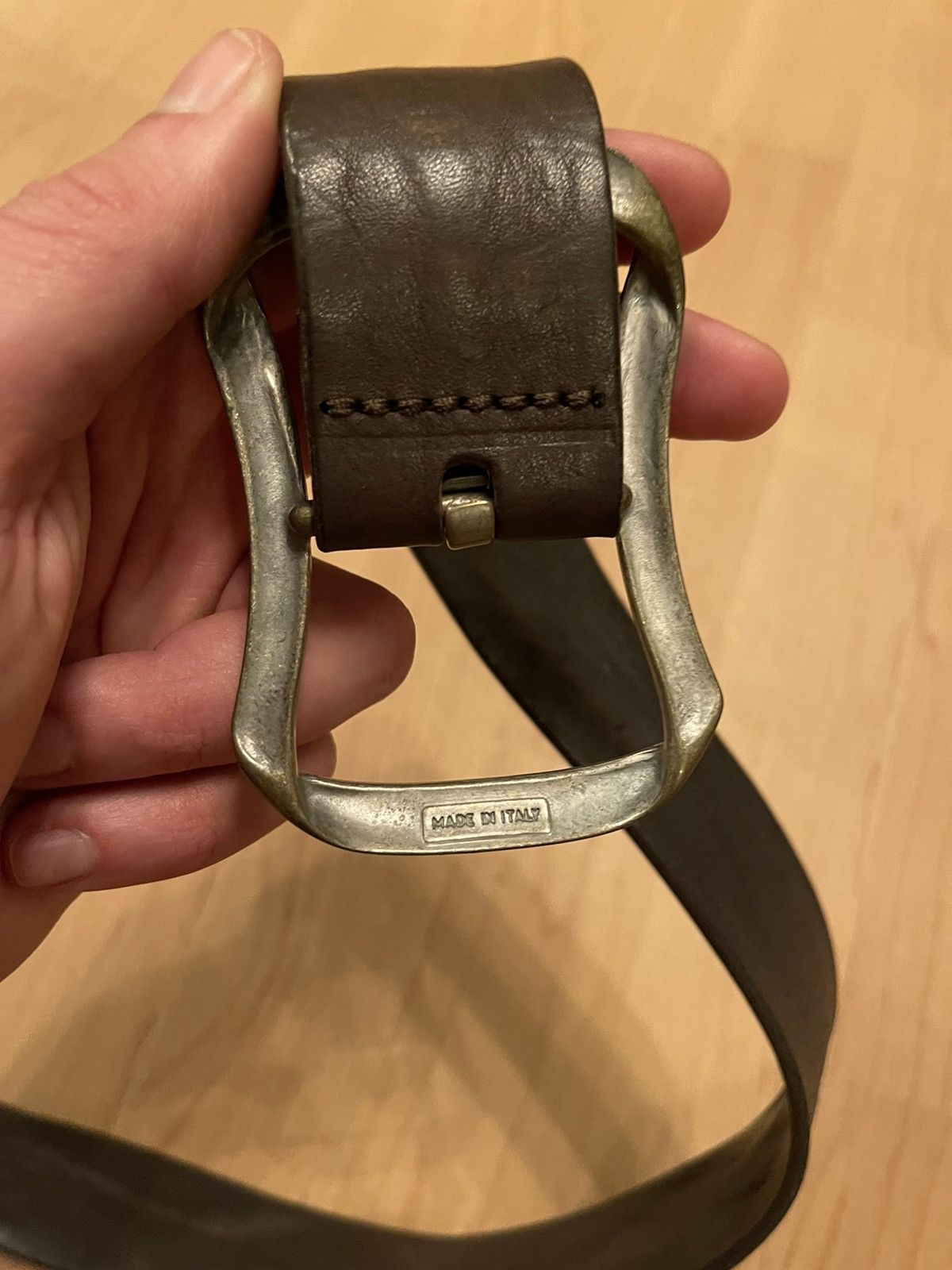 Diesel × Vintage Diesel avant garde vintage Y2K textured leather belt Size 32 - 6 Thumbnail
