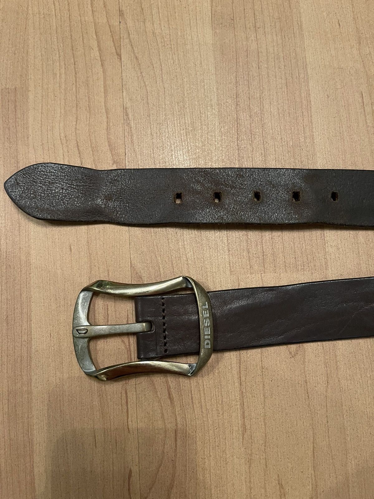 Diesel × Vintage Diesel avant garde vintage Y2K textured leather belt Size 32 - 2 Thumbnail