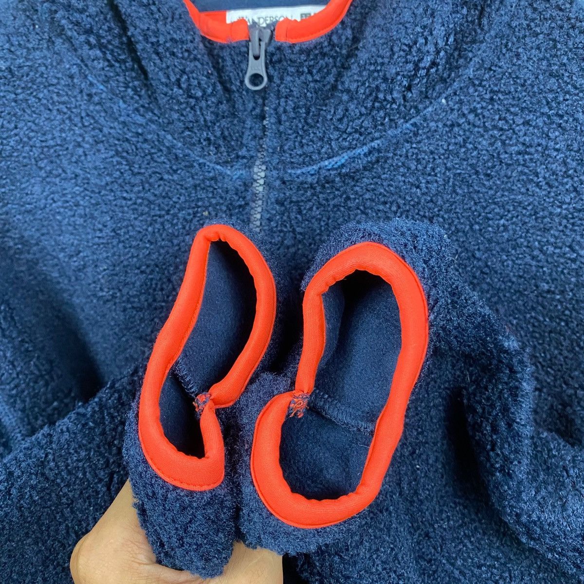 J.W.ANDERSON UNIQLO DEEP PILE FLEECE HOODED ZIPPER JACKET