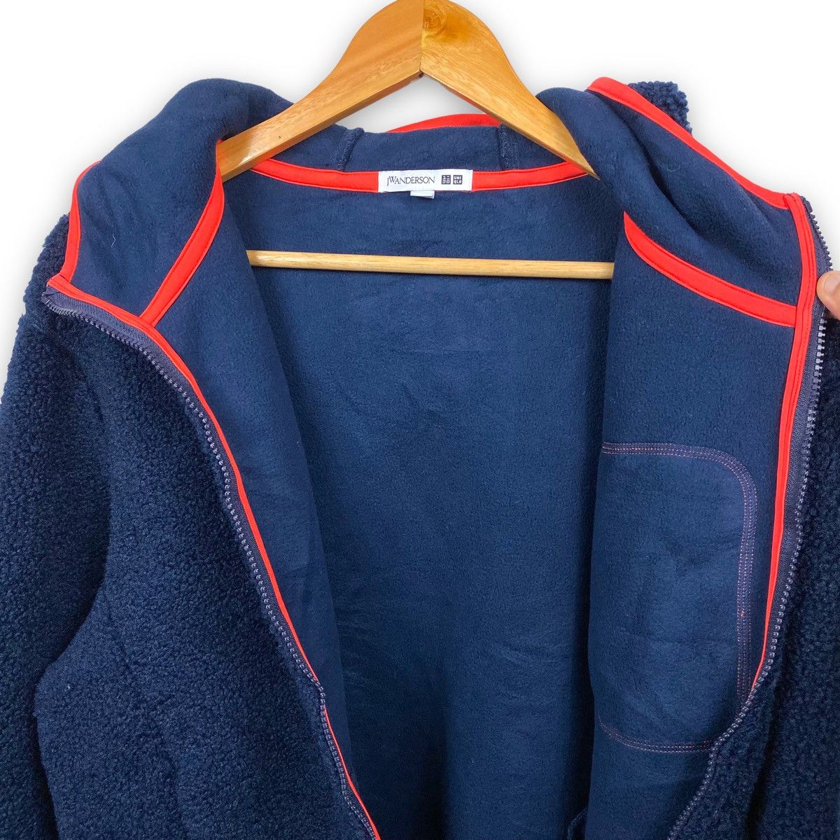 J.W.ANDERSON UNIQLO DEEP PILE FLEECE HOODED ZIPPER JACKET