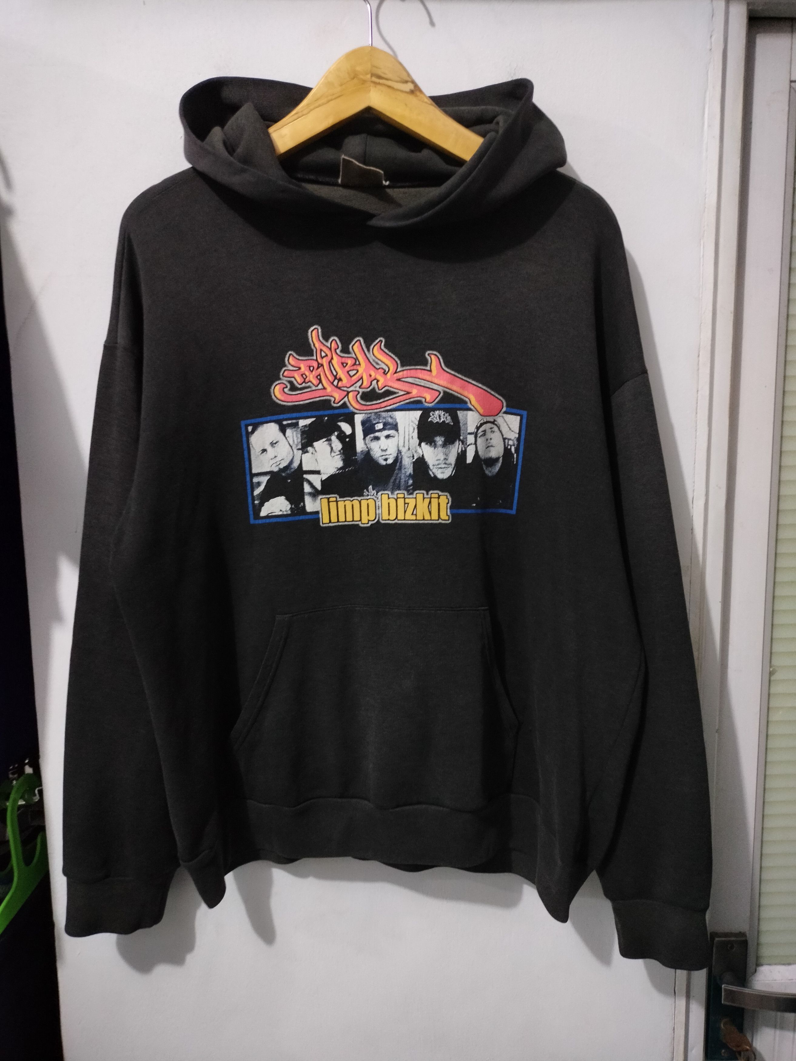 image of Band Tees x Tribal Street Wear Vintage Hoodie Tribal X Limbizkit in Black, Men's (Size Medium)