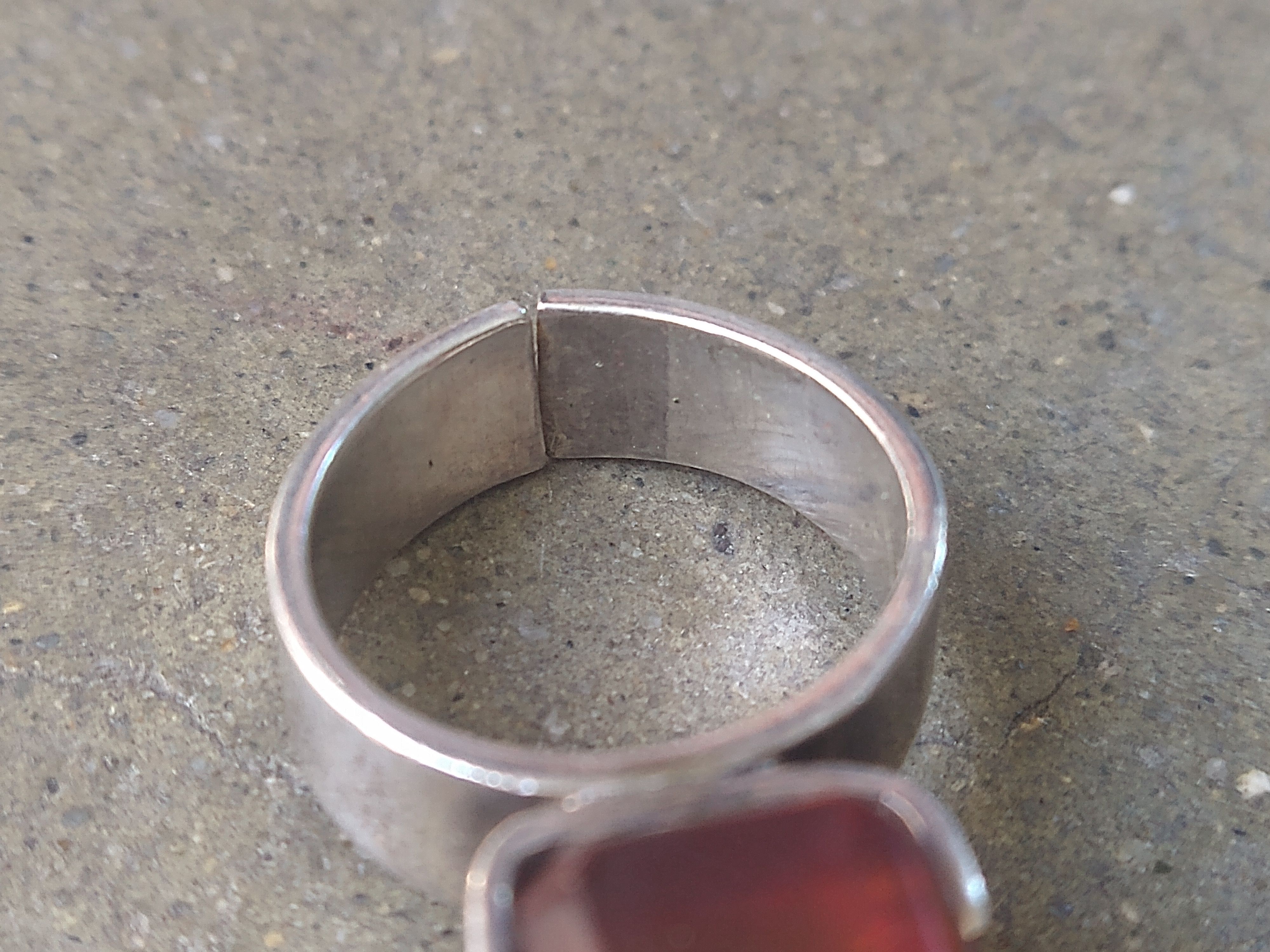 Jewelry × Vintage Vintage Sterling Silver Ring Size 7.25 Orange Modern Size ONE SIZE - 7 Thumbnail