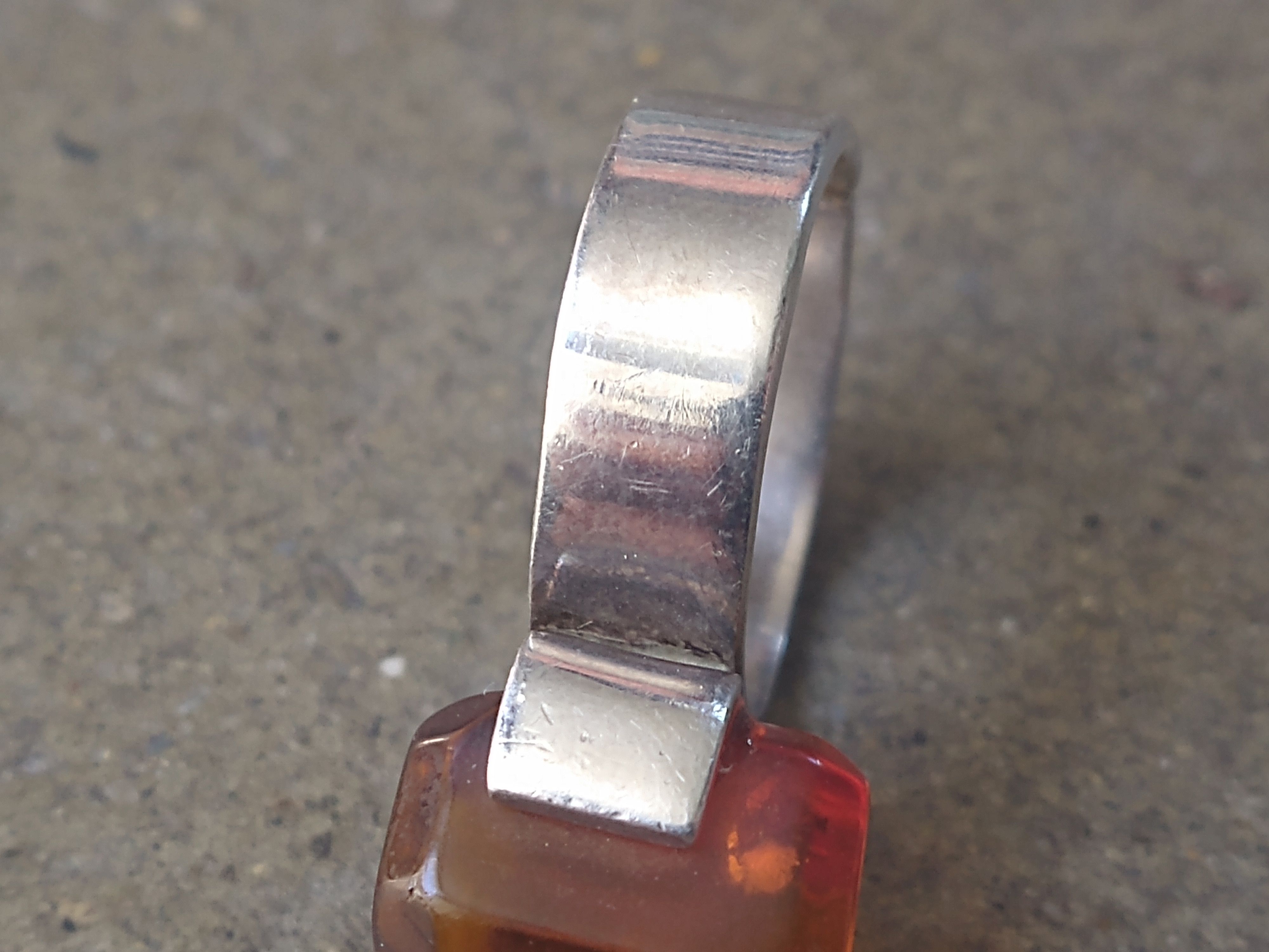 Jewelry × Vintage Vintage Sterling Silver Ring Size 7.25 Orange Modern Size ONE SIZE - 10 Thumbnail