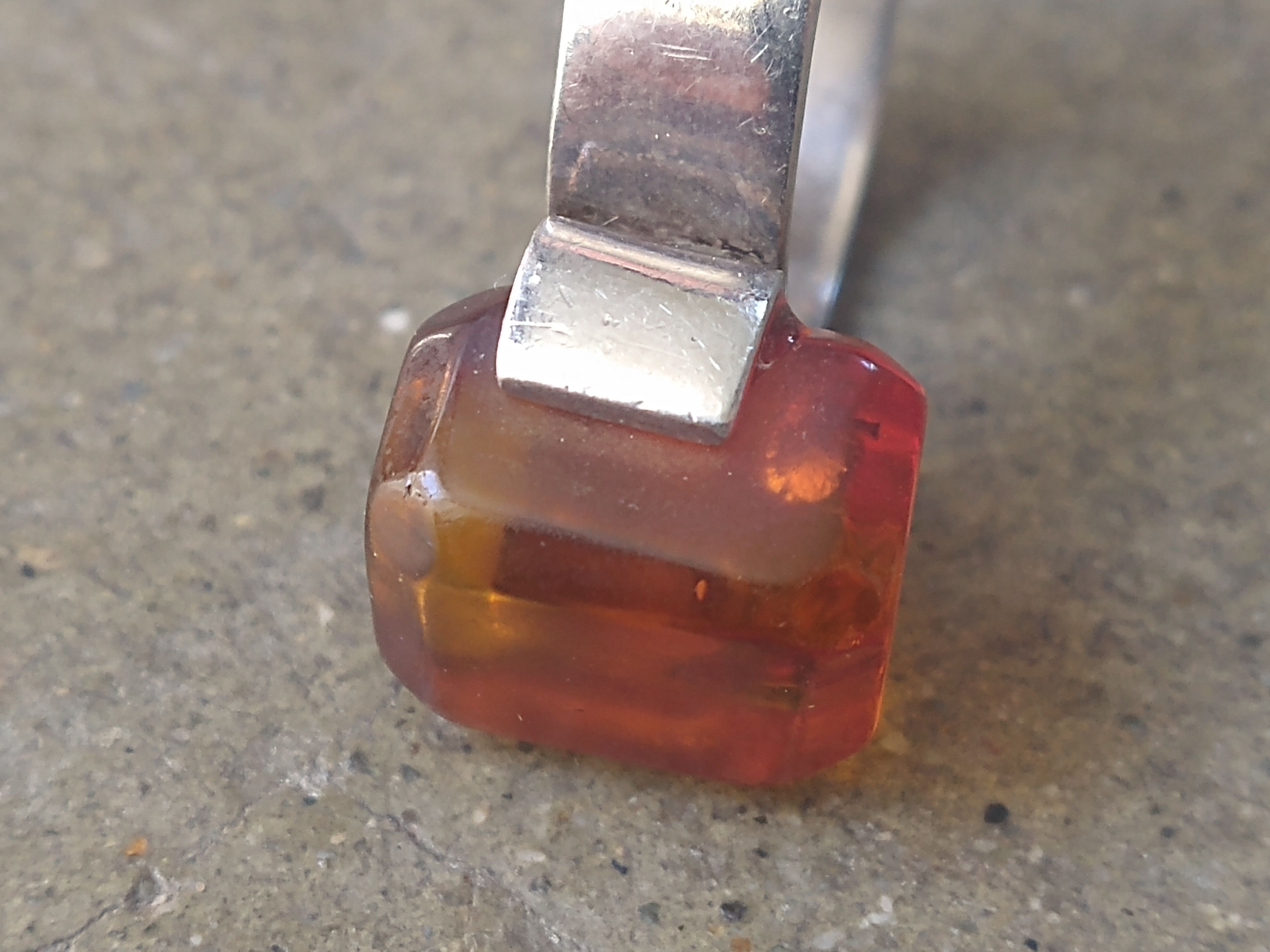 Jewelry × Vintage Vintage Sterling Silver Ring Size 7.25 Orange Modern Size ONE SIZE - 9 Thumbnail