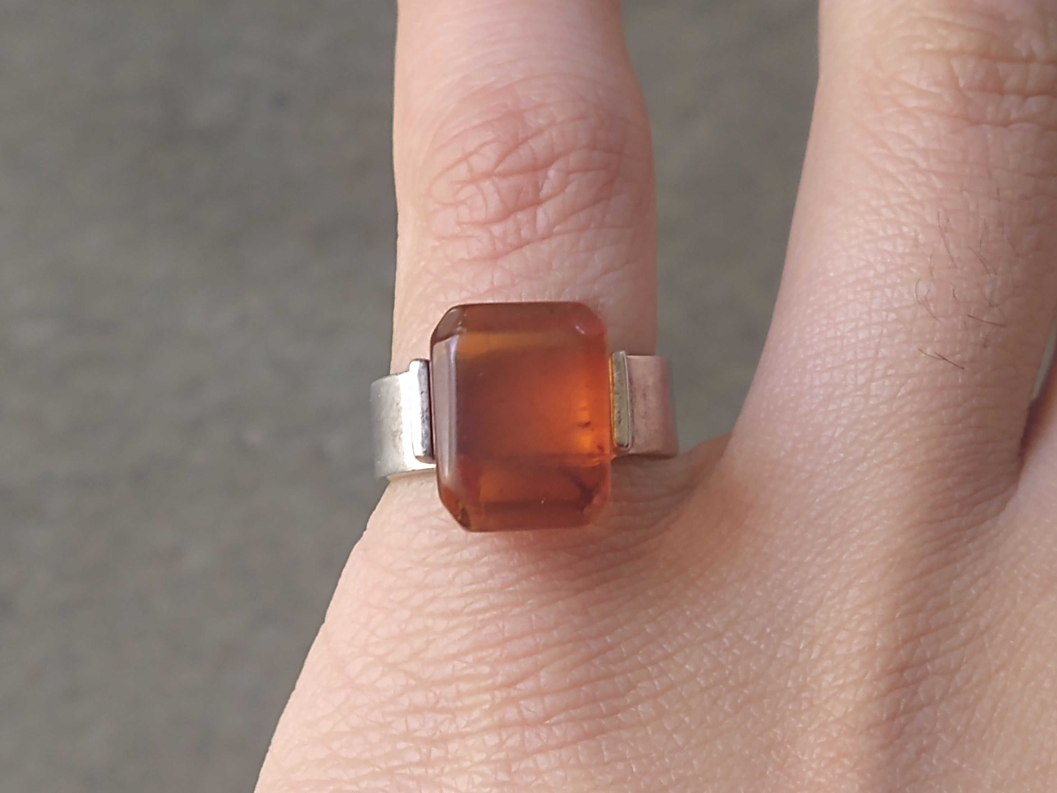 Jewelry × Vintage Vintage Sterling Silver Ring Size 7.25 Orange Modern Size ONE SIZE - 13 Thumbnail
