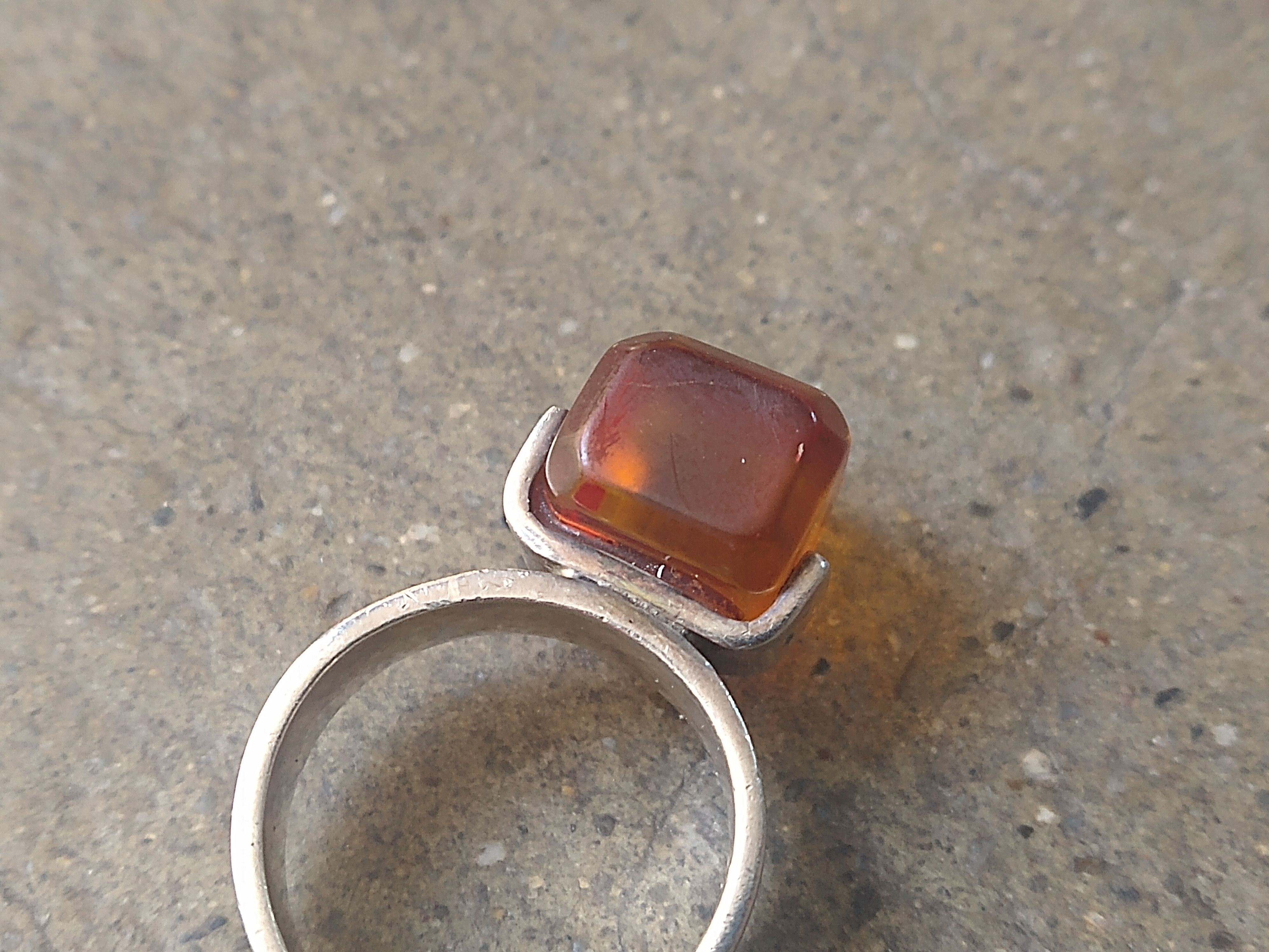 Jewelry × Vintage Vintage Sterling Silver Ring Size 7.25 Orange Modern Size ONE SIZE - 3 Thumbnail