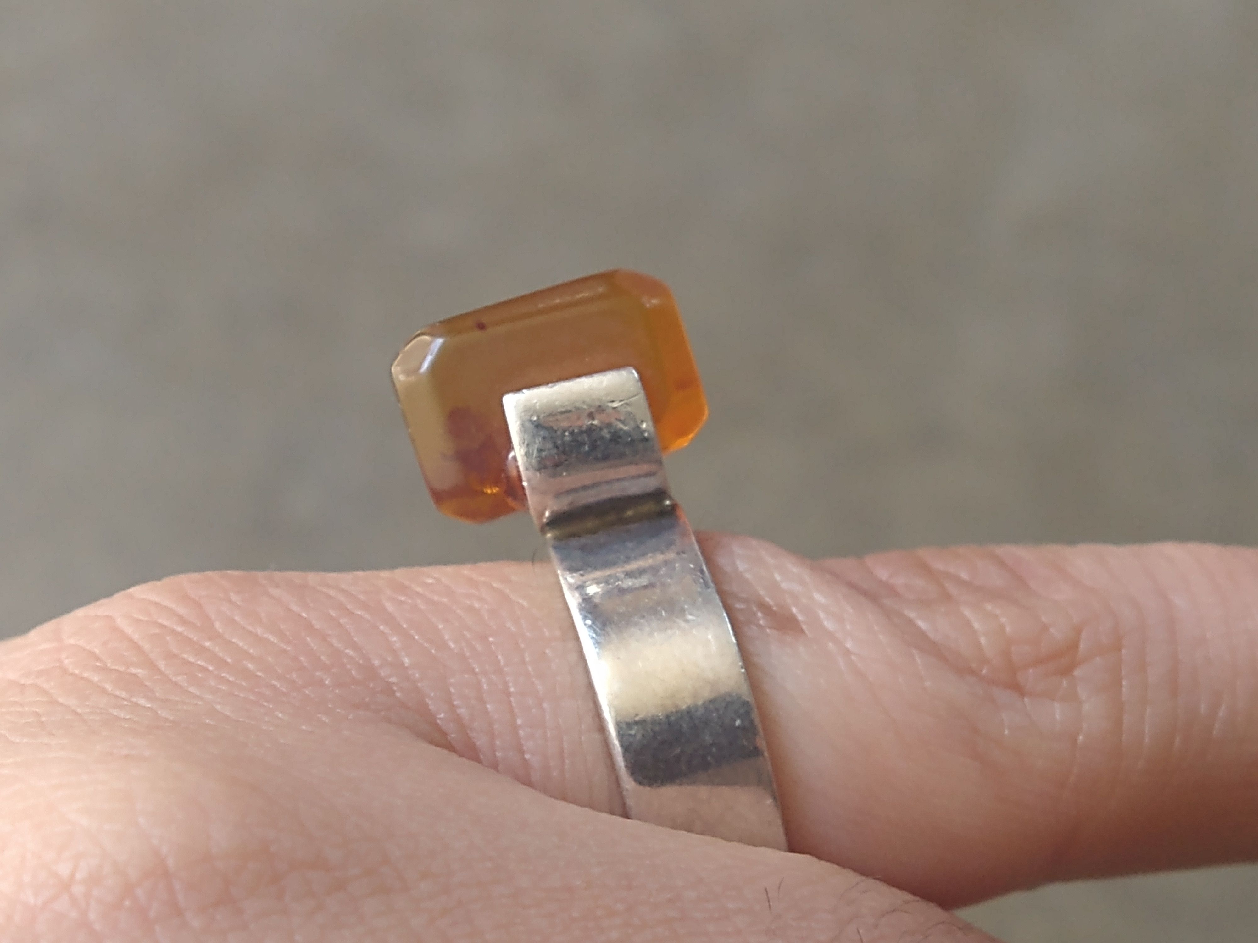 Jewelry × Vintage Vintage Sterling Silver Ring Size 7.25 Orange Modern Size ONE SIZE - 14 Thumbnail