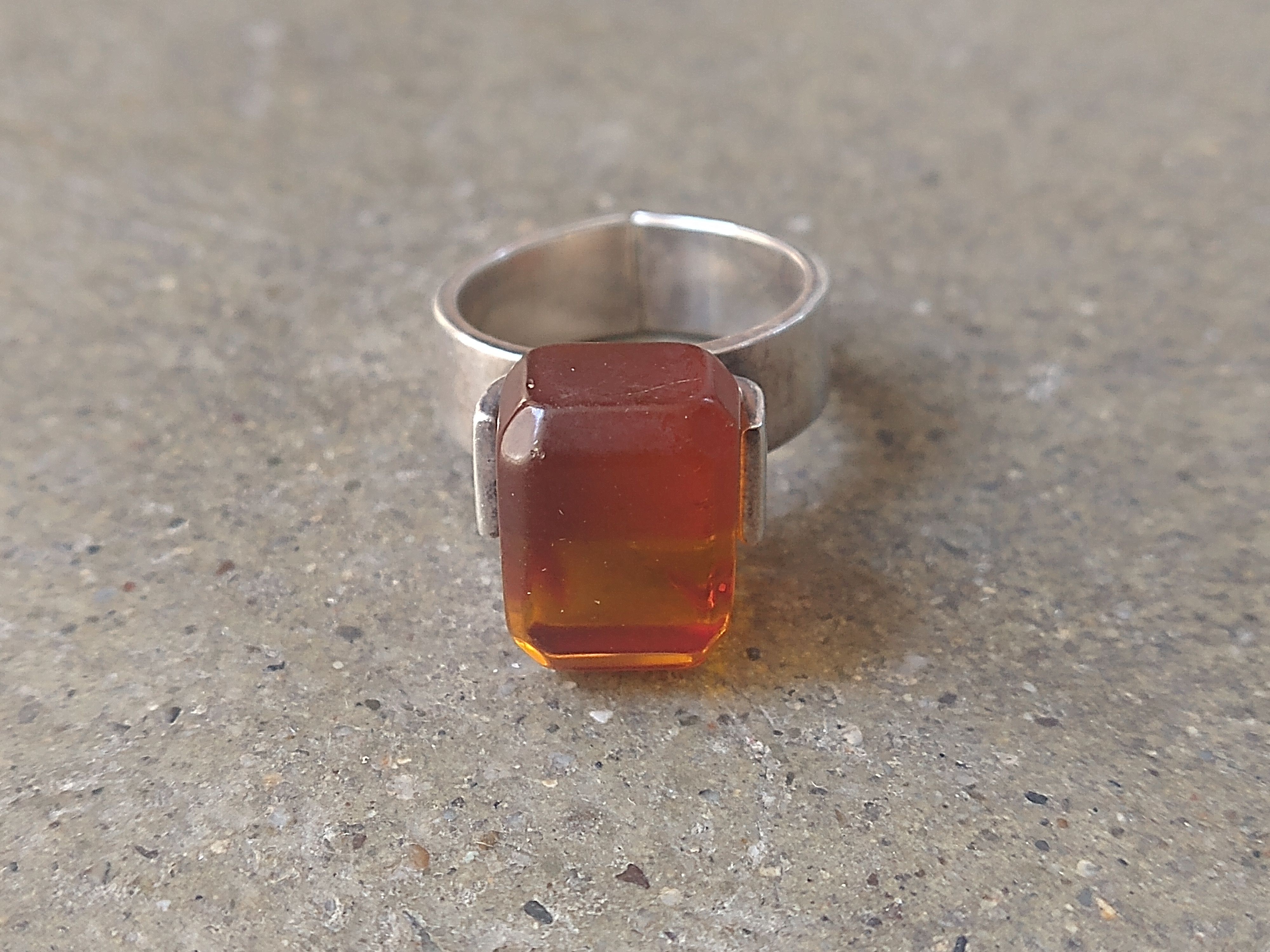 Jewelry × Vintage Vintage Sterling Silver Ring Size 7.25 Orange Modern Size ONE SIZE - 2 Thumbnail