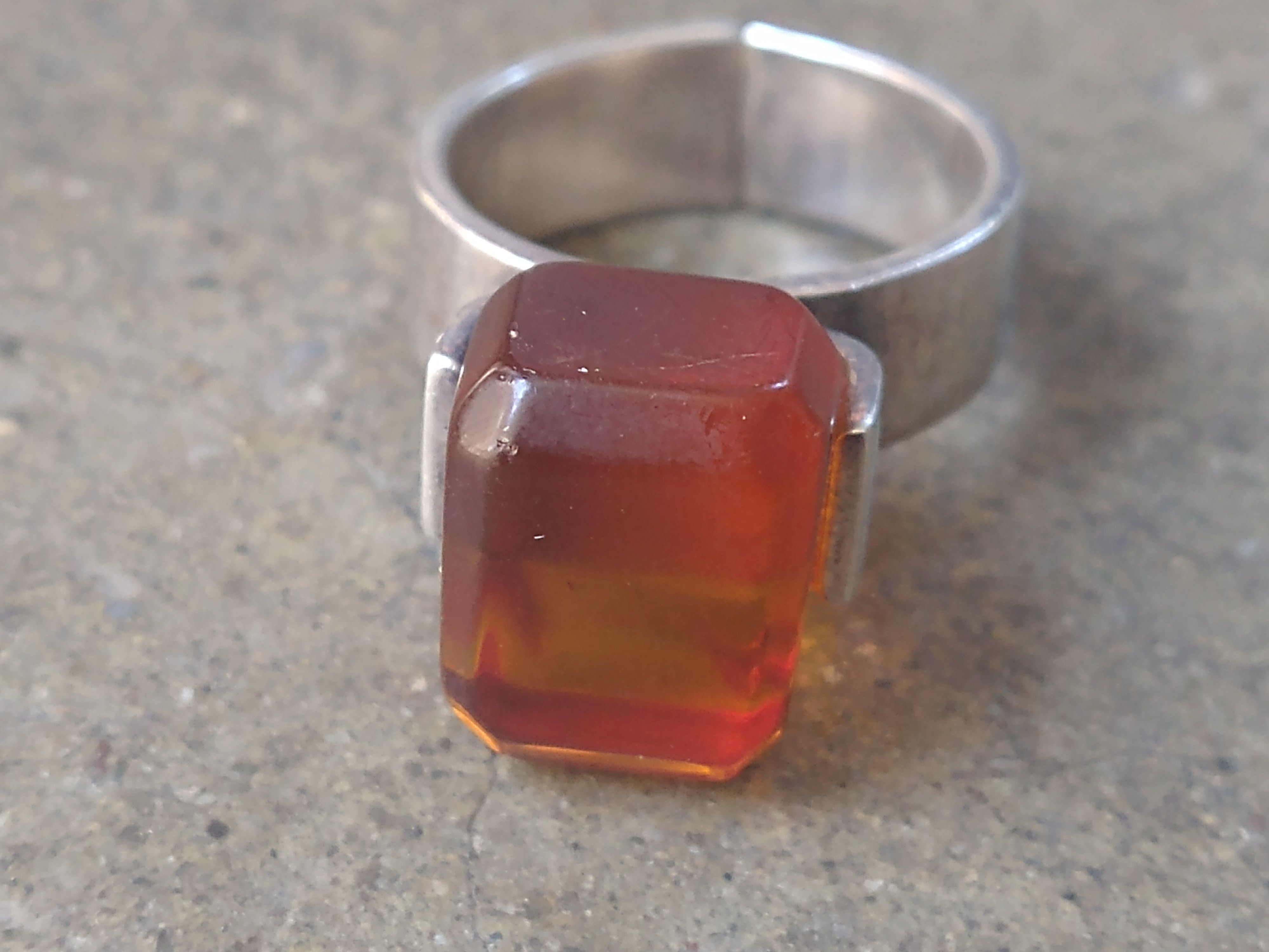 Jewelry × Vintage Vintage Sterling Silver Ring Size 7.25 Orange Modern Size ONE SIZE - 8 Thumbnail
