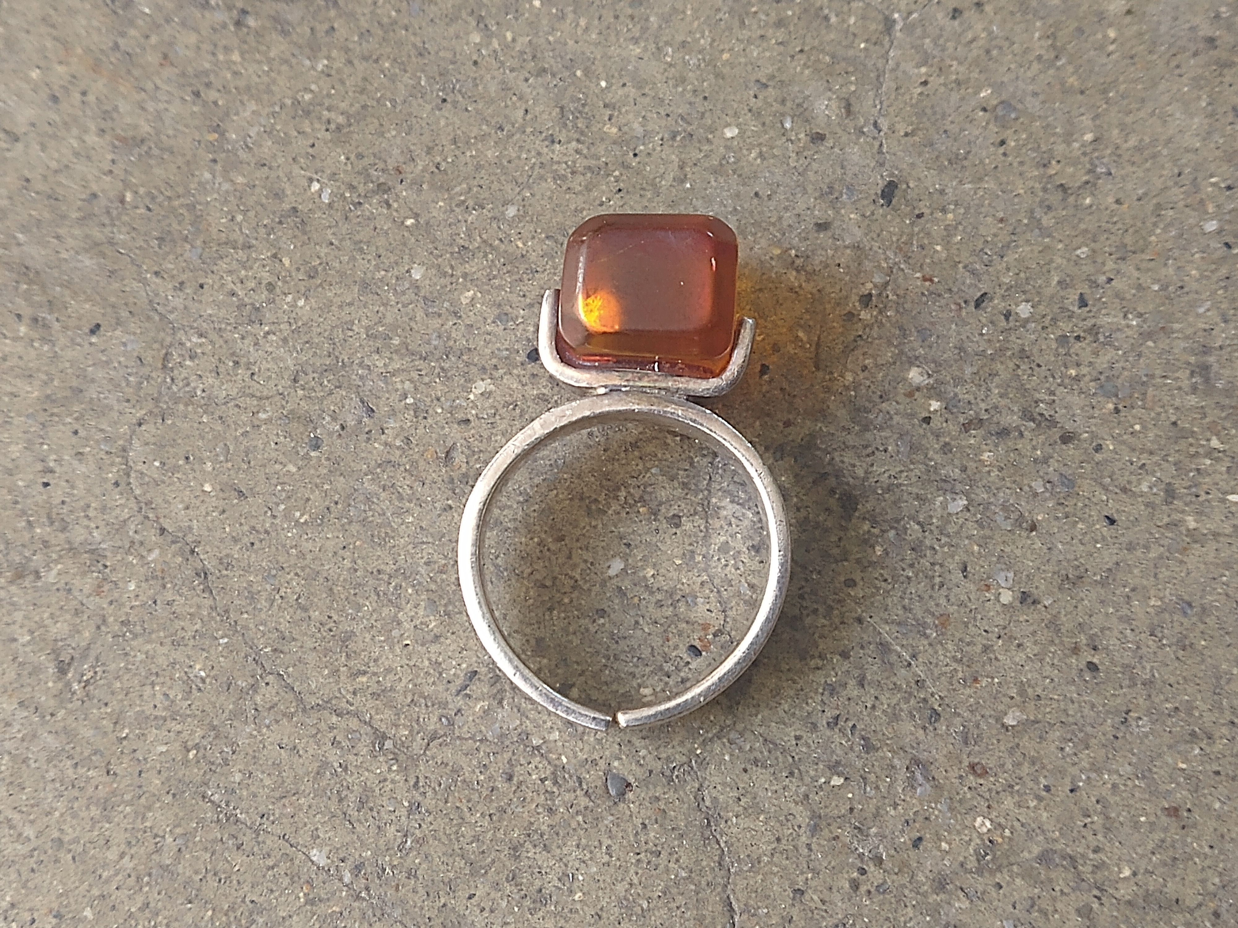Jewelry × Vintage Vintage Sterling Silver Ring Size 7.25 Orange Modern Size ONE SIZE - 6 Thumbnail