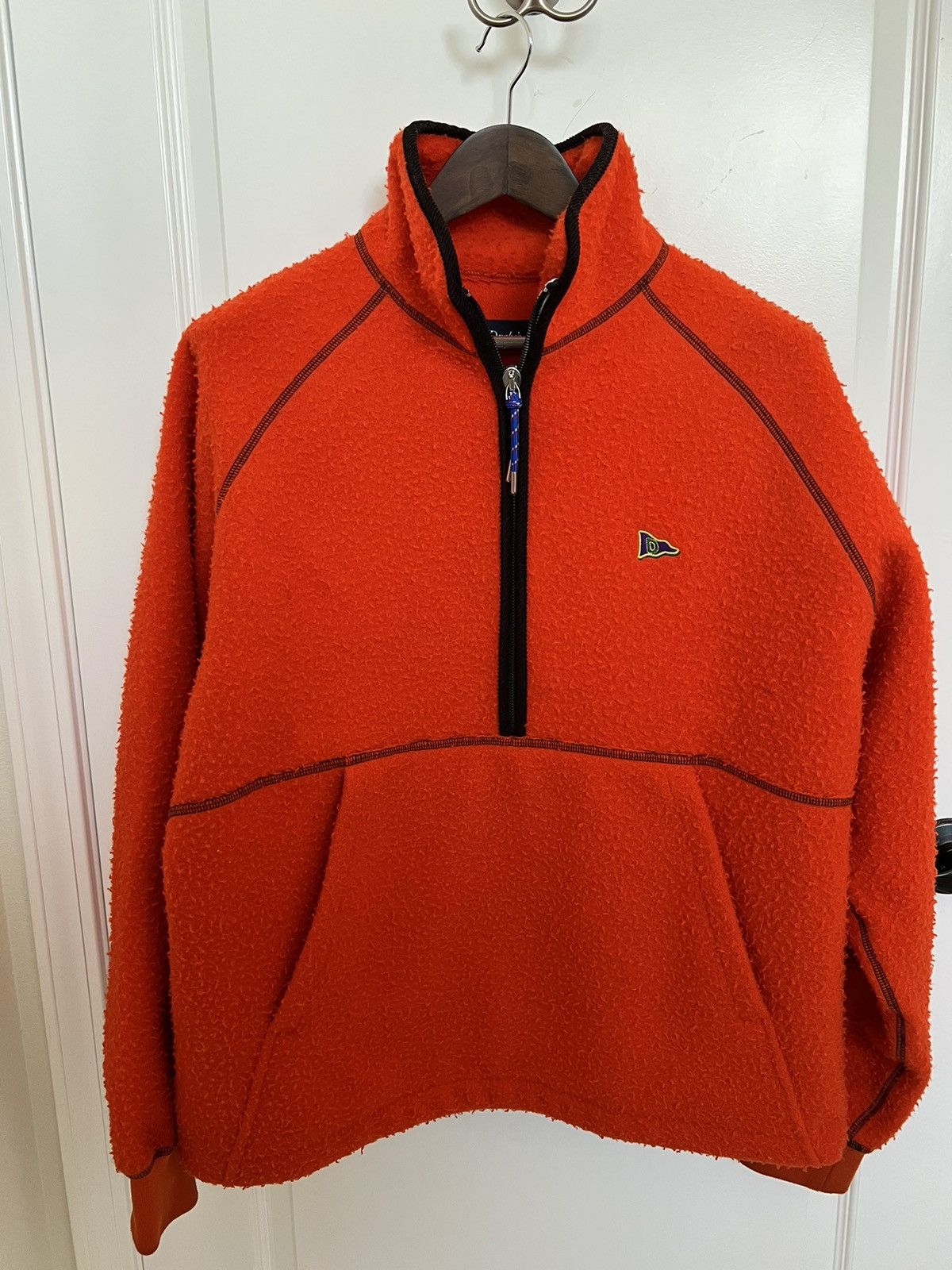 Orange Casentino Wool Half-Zip Pullover Fleece 40 | Drake's