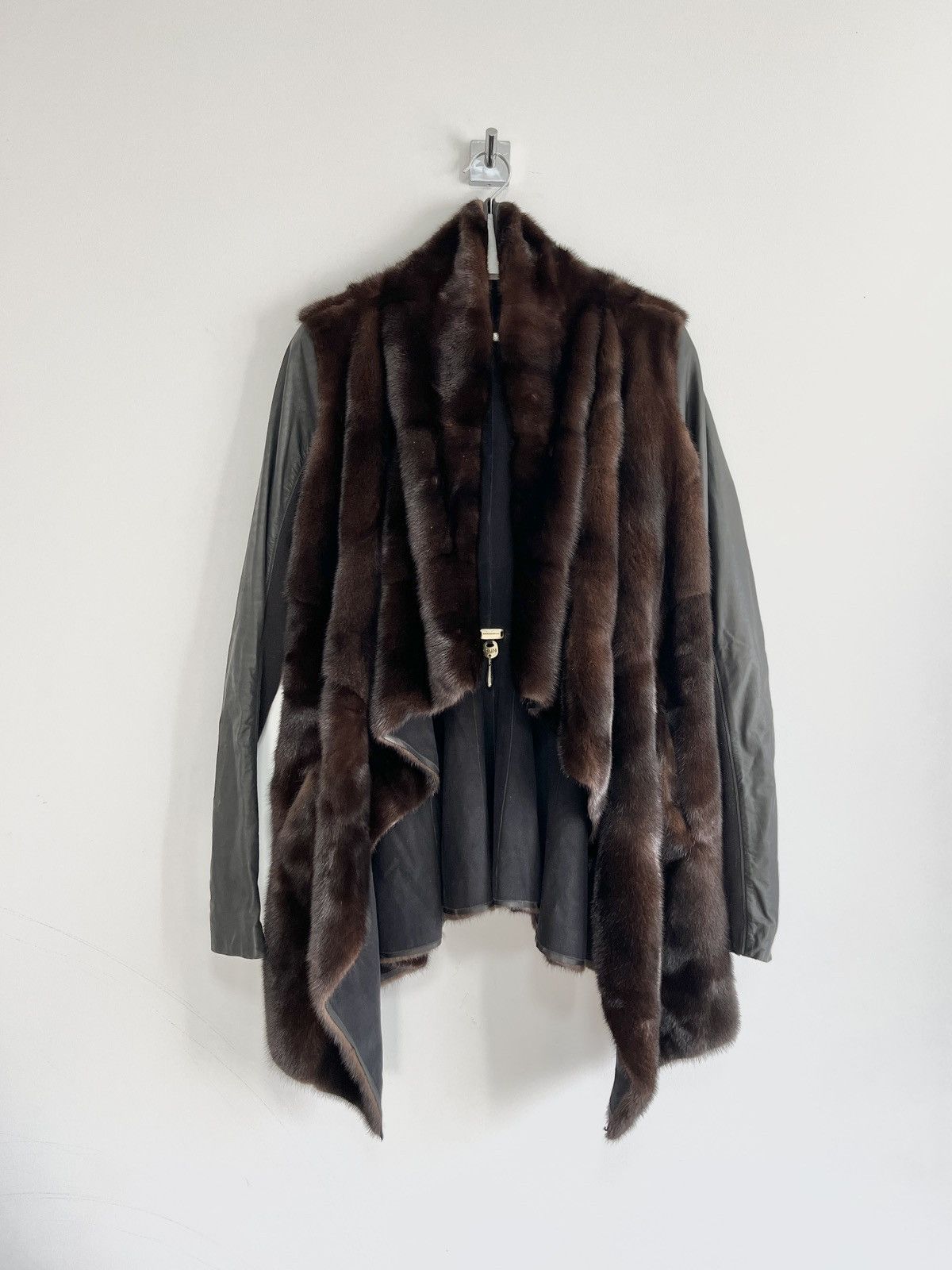 Rick Owens Hun Mink Fur Draped Coat