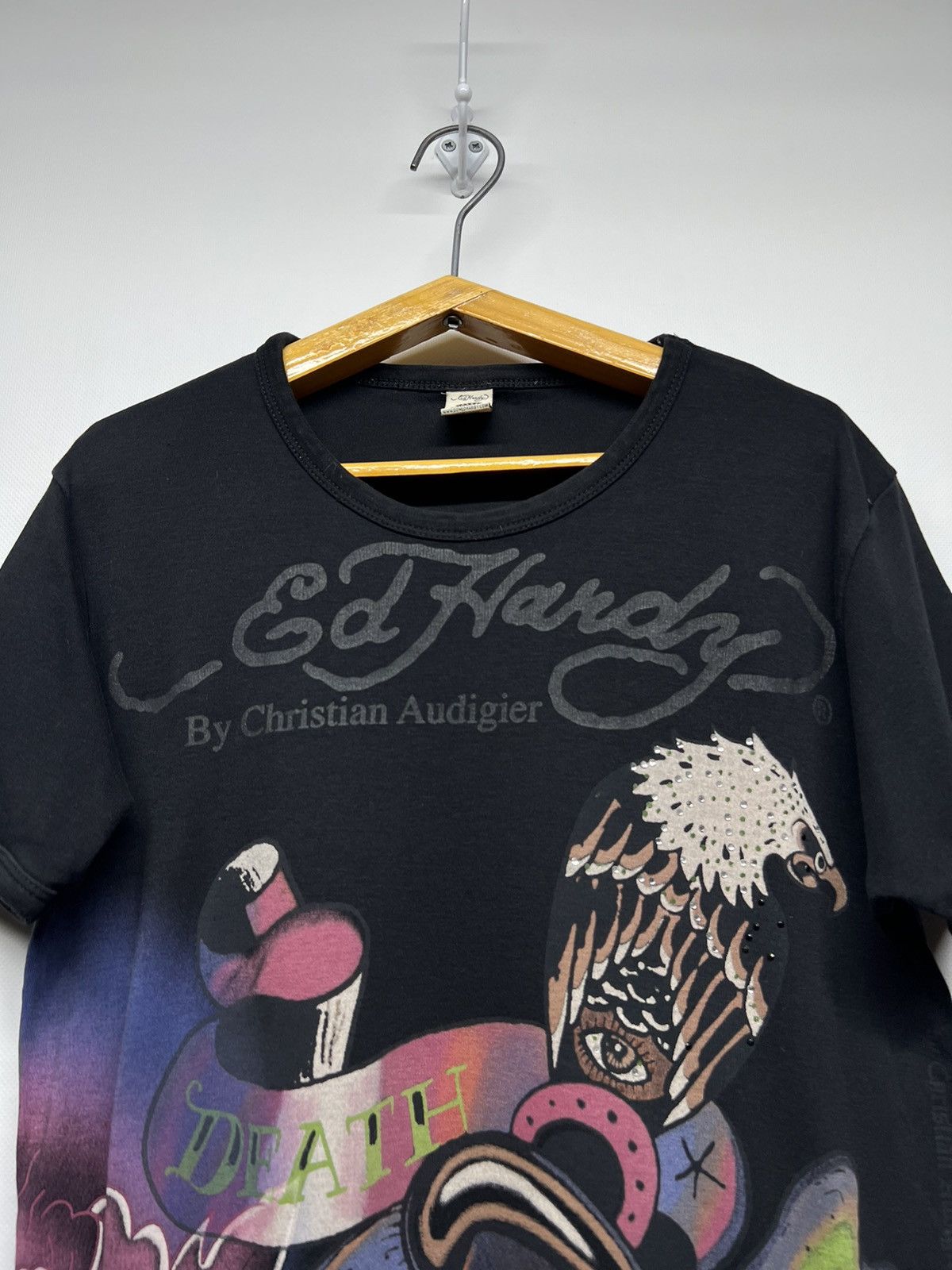 Ed Hardy × Vintage Vintage Y2k Rare Ed Hardy Skull ☠️ Big Logo T-Shirt 90’s Size S / US 4 / IT 40 - 3 Thumbnail