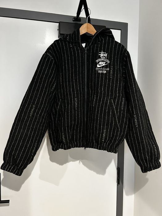 Nike Nike Stussy Striped Wool Jacket Black Size S | Grailed