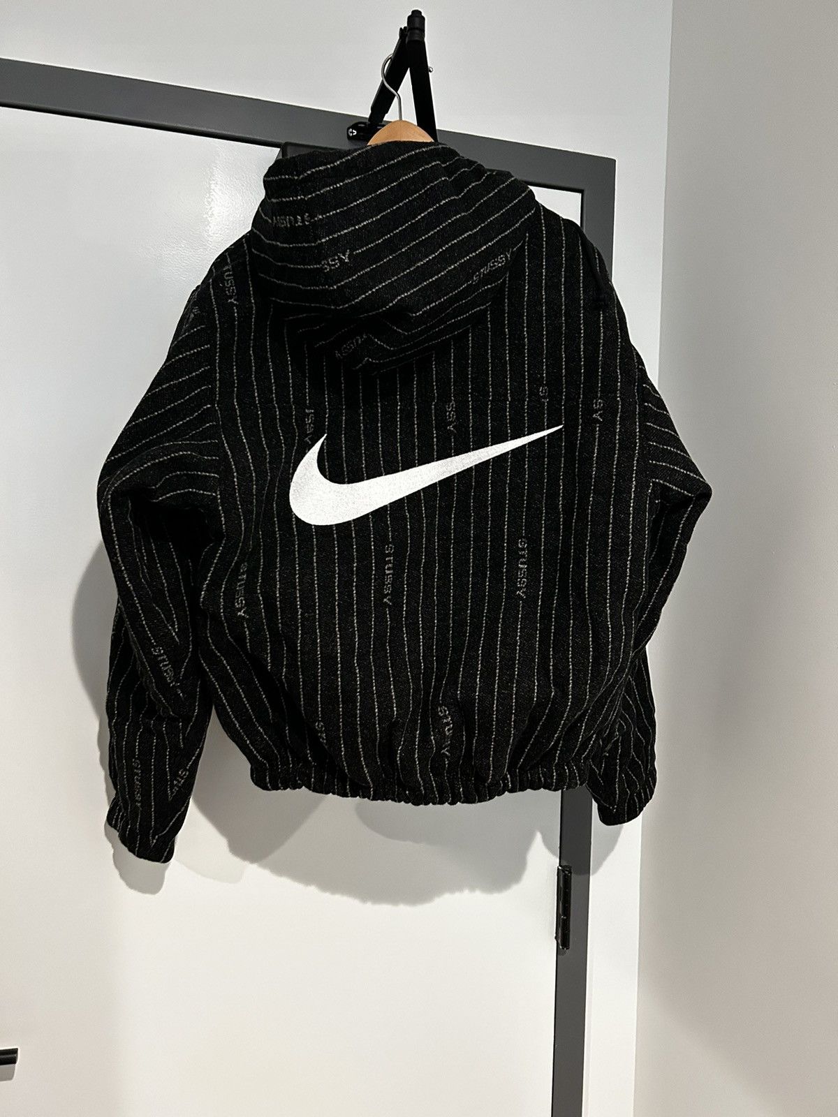 Nike × Stussy Nike Stussy Striped Wool Jacket Black Size S | Grailed