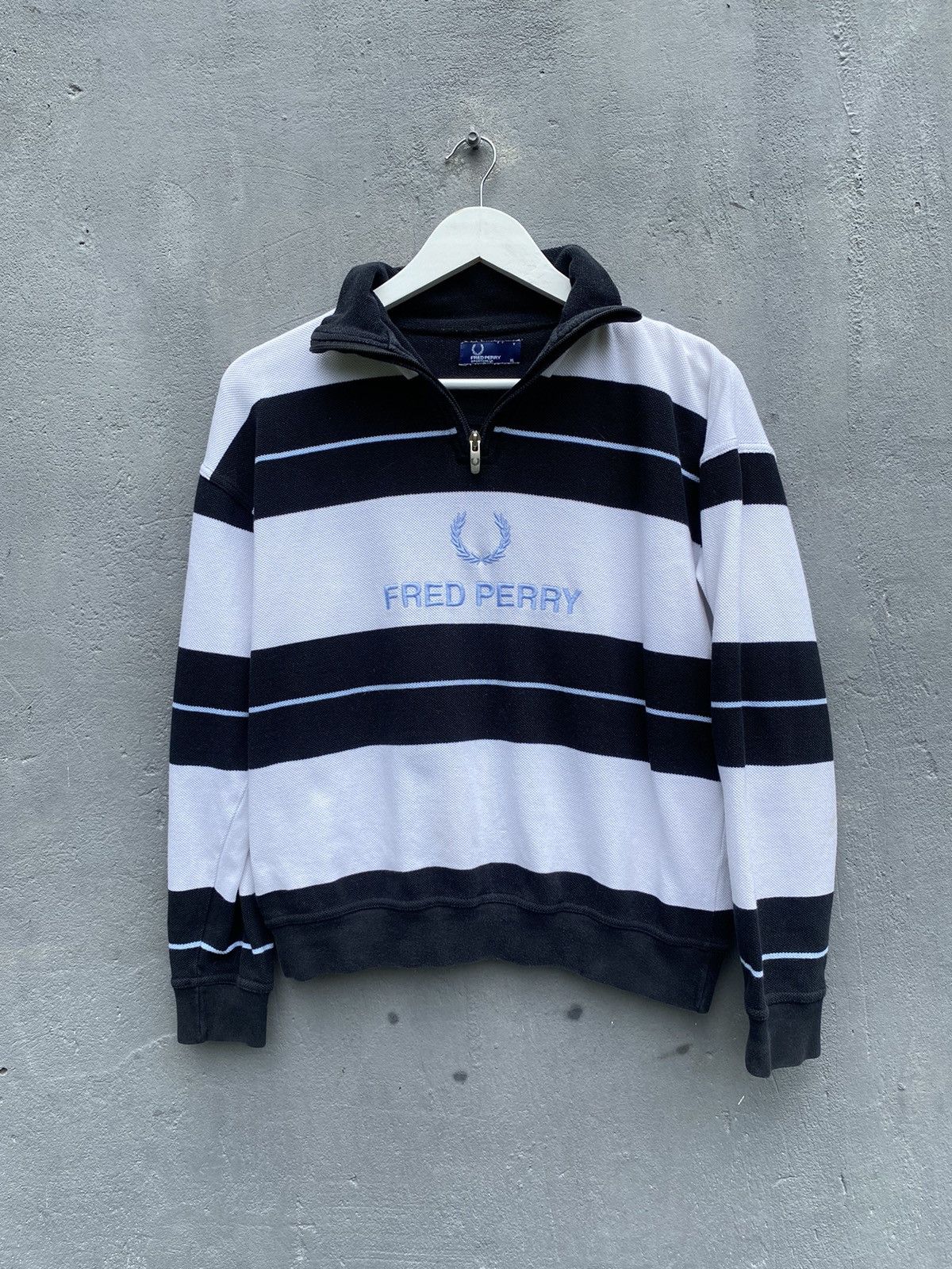Fred Perry × Vintage Vintage 90s FRED PERRY STRIPED HALF ZIP