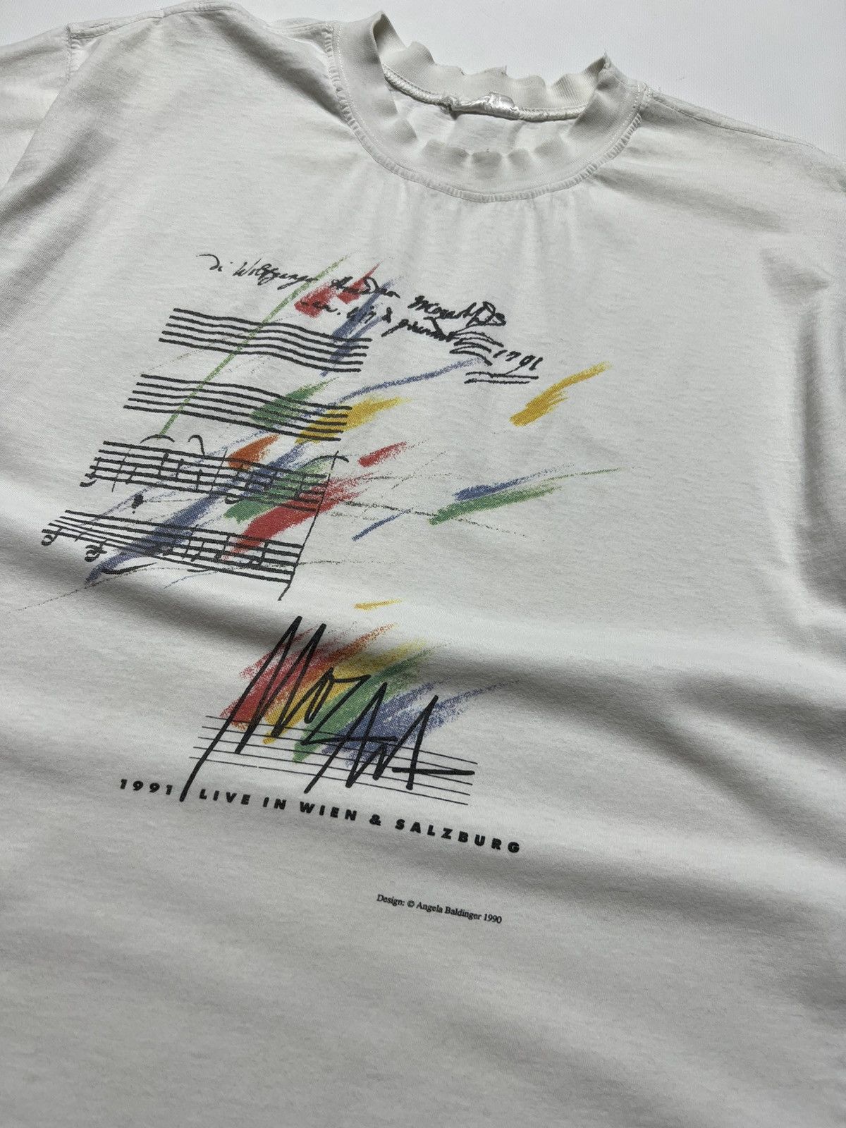 Vintage 1990 Mozart Live in Wien & Salzburg T Shirt by A. Baldinger Size US L / EU 52-54 / 3 - 3 Thumbnail