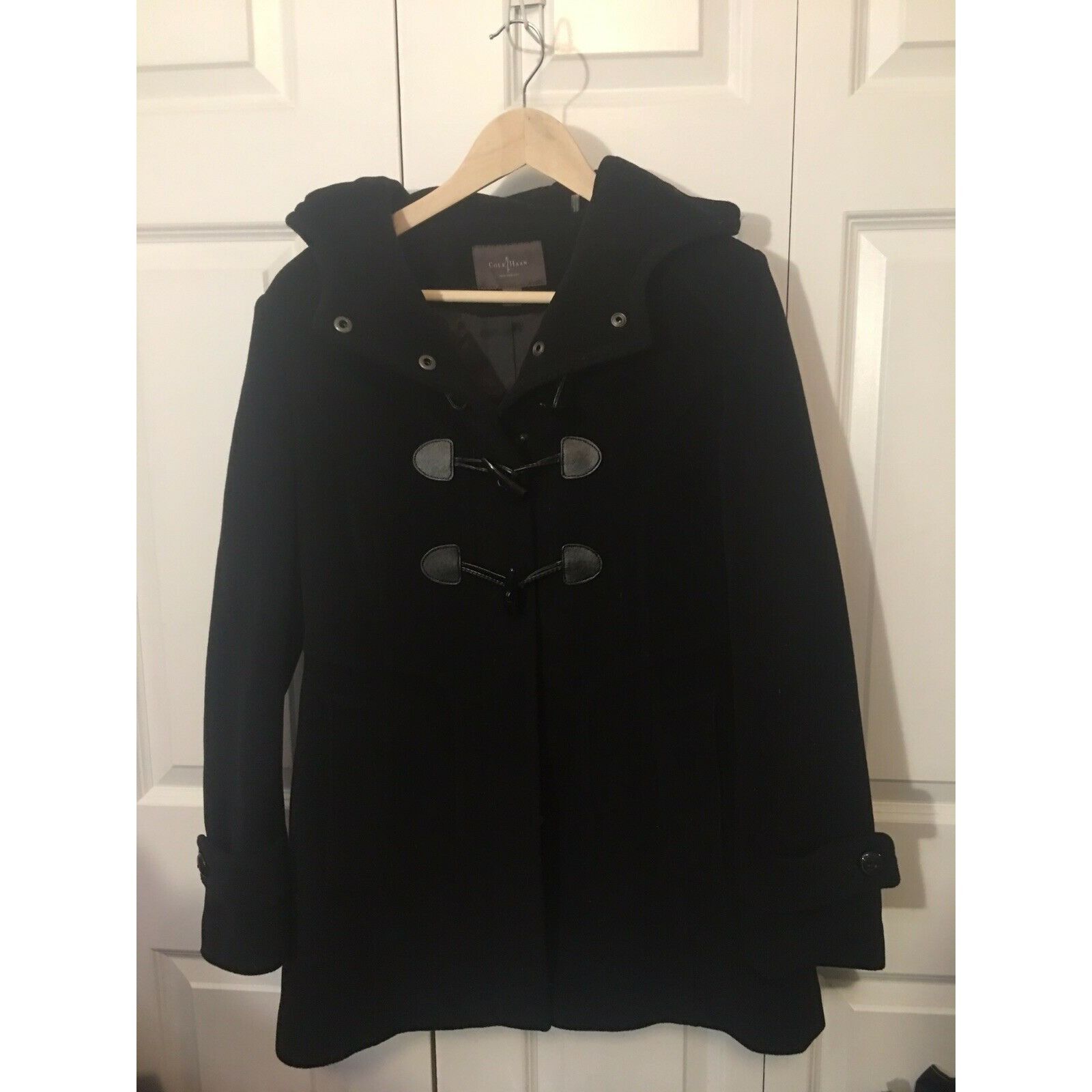 Cole Haan Hooded Coat With Toggles (wool/nylon/cashmere) Duf