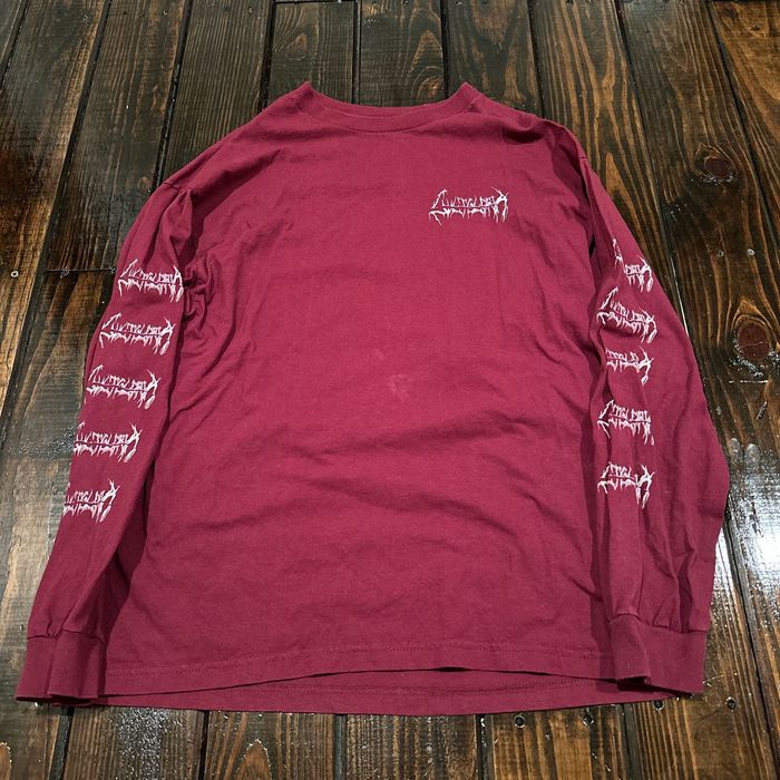 Pouya & $uicideboy$ Merch CULT GLORIA LONG SLEEVE LOGO PRINTOUT SHIRT ...