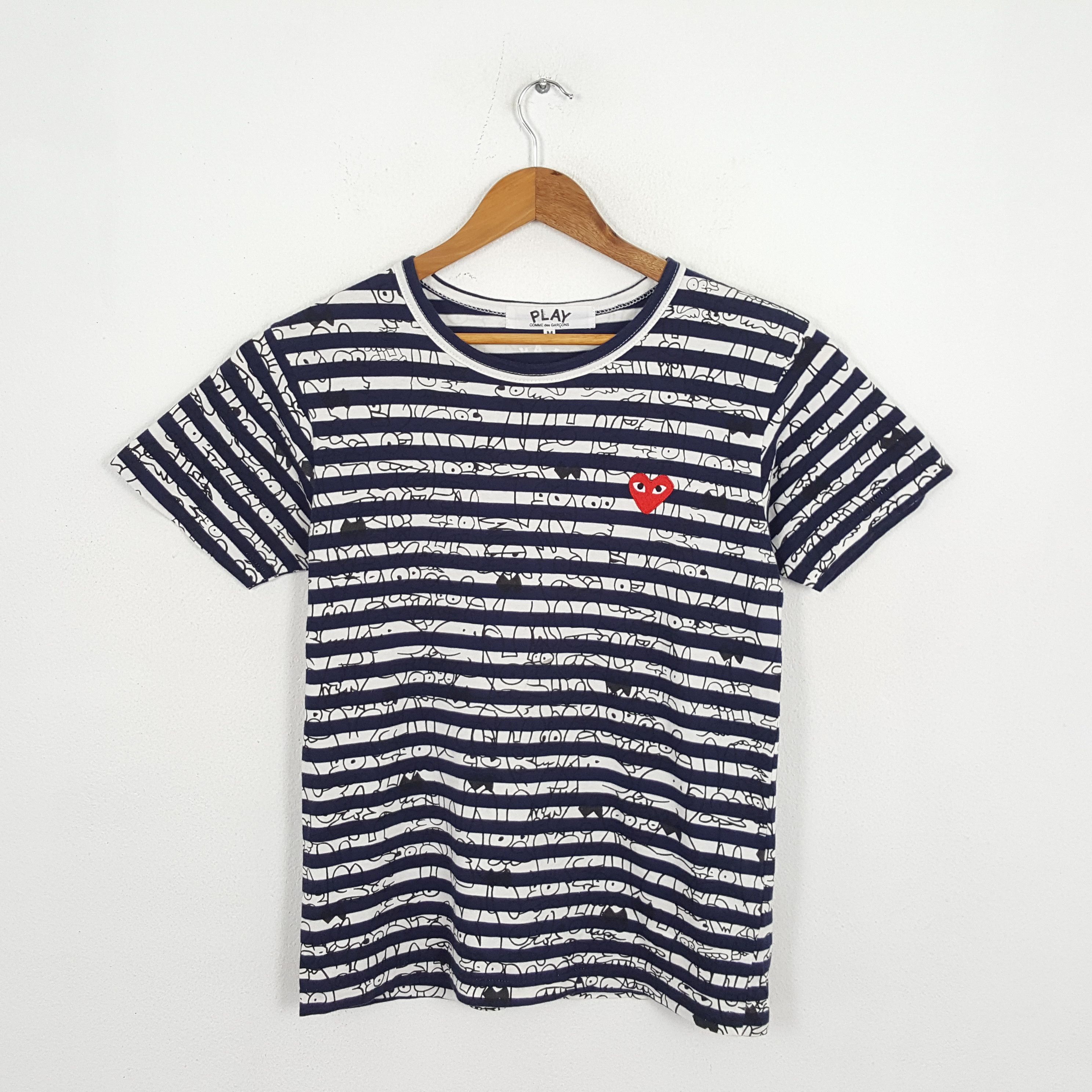 Vintage PLAY COMME DES GARCONS Stripes Design T-Shirt