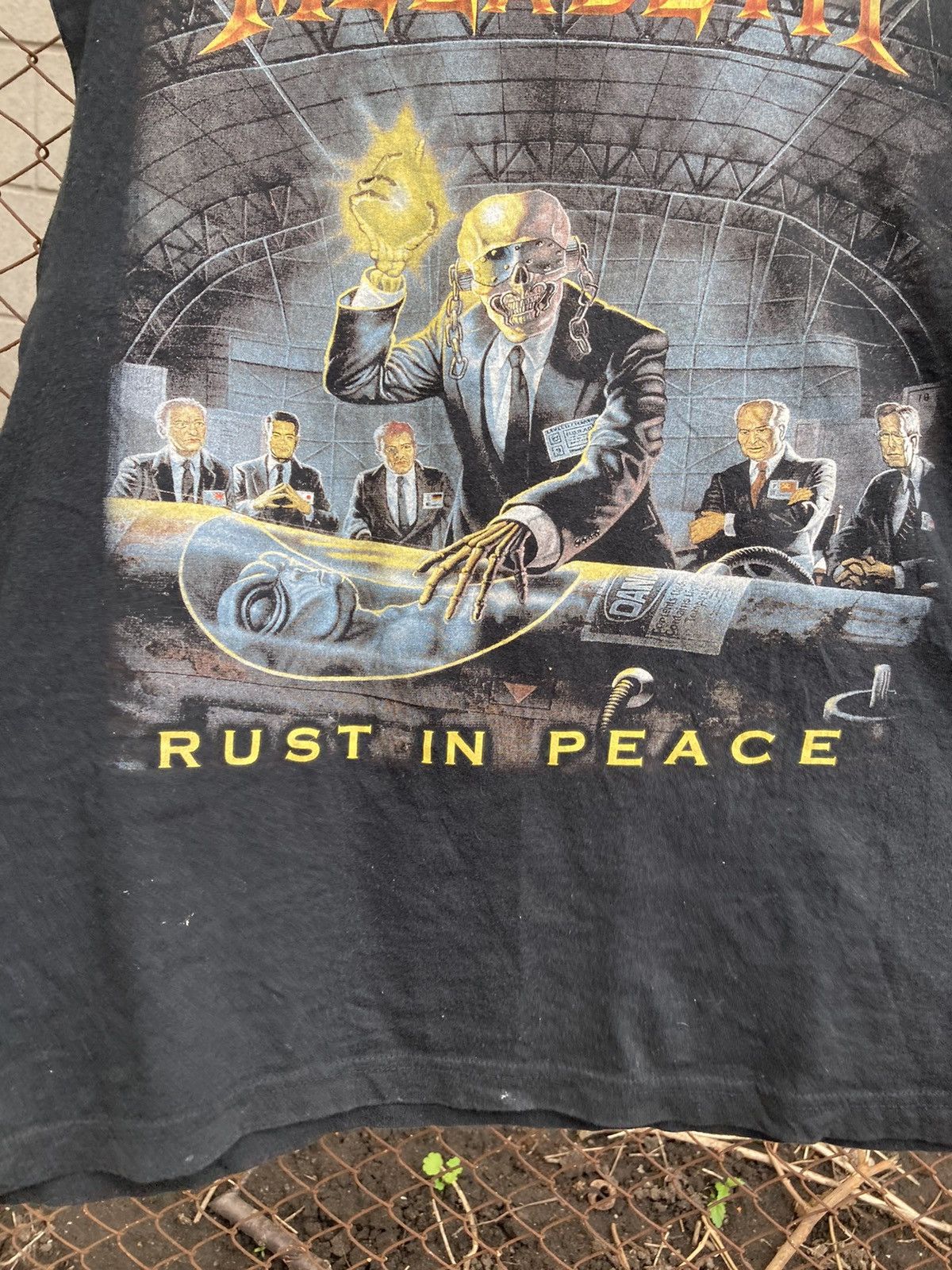 Band Tees × Megadeth × Vintage 90’s vintage Megadeth rust in peace double logo shirt Size US M / EU 48-50 / 2 - 6 Thumbnail