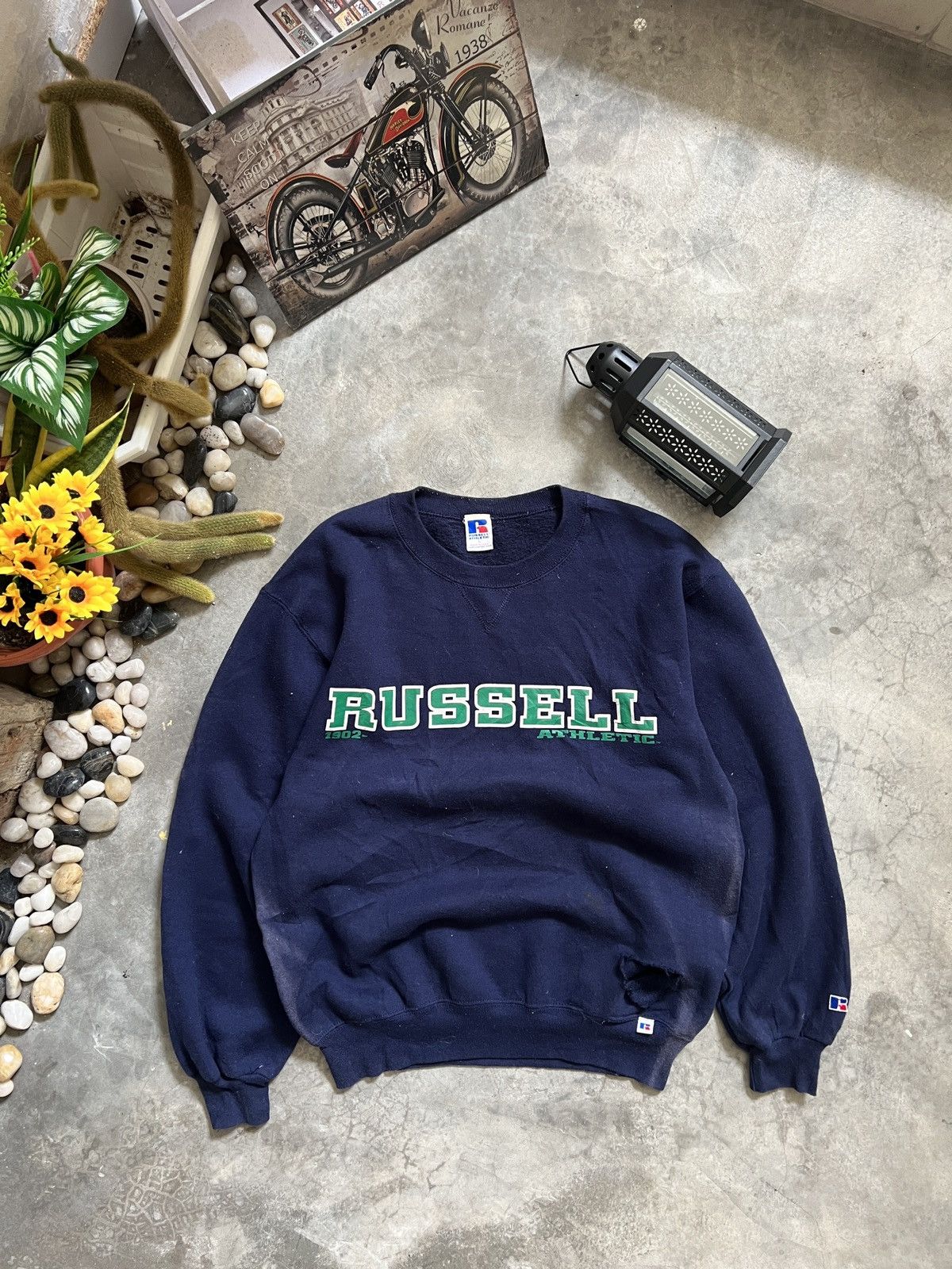 Russell Athletic × Vintage VTG 🏴‍☠️ Russel Athletic Crewneck Sweatshirt Size US L / EU 52-54 / 3 - 2 Thumbnail