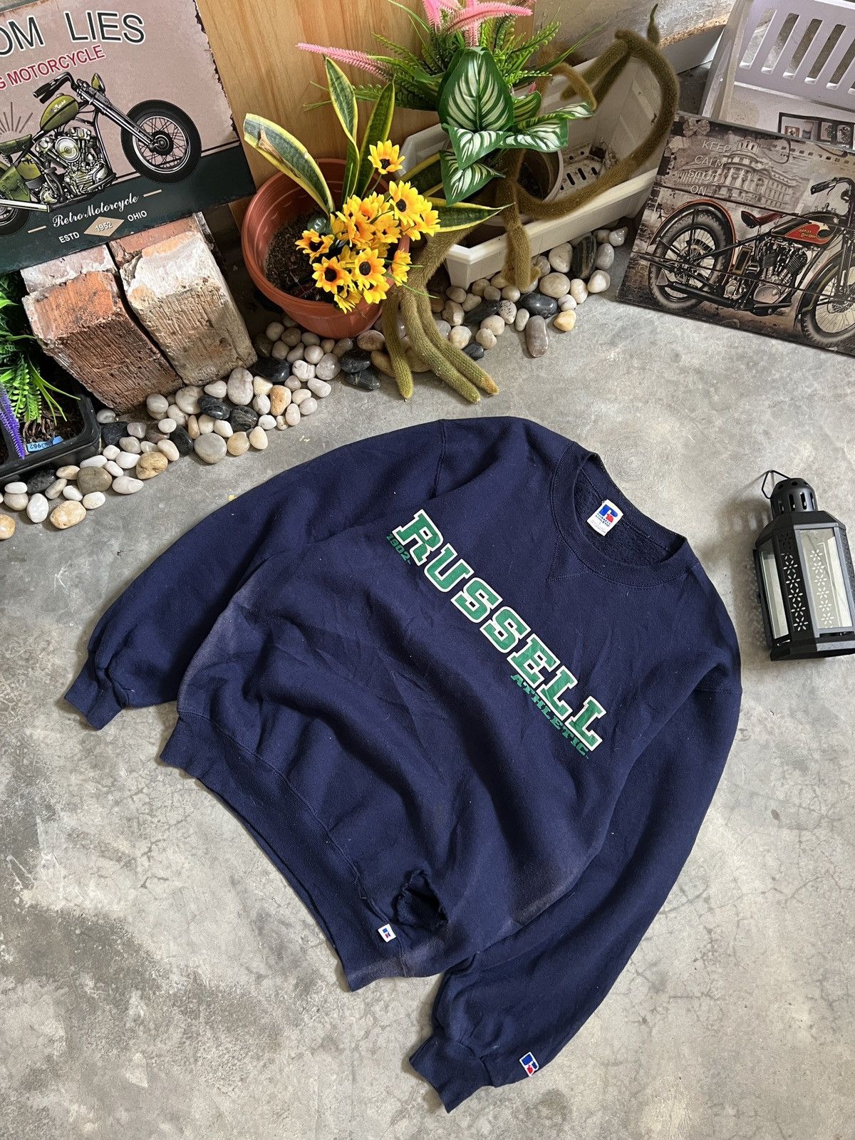 Russell Athletic × Vintage VTG 🏴‍☠️ Russel Athletic Crewneck Sweatshirt Size US L / EU 52-54 / 3 - 5 Thumbnail