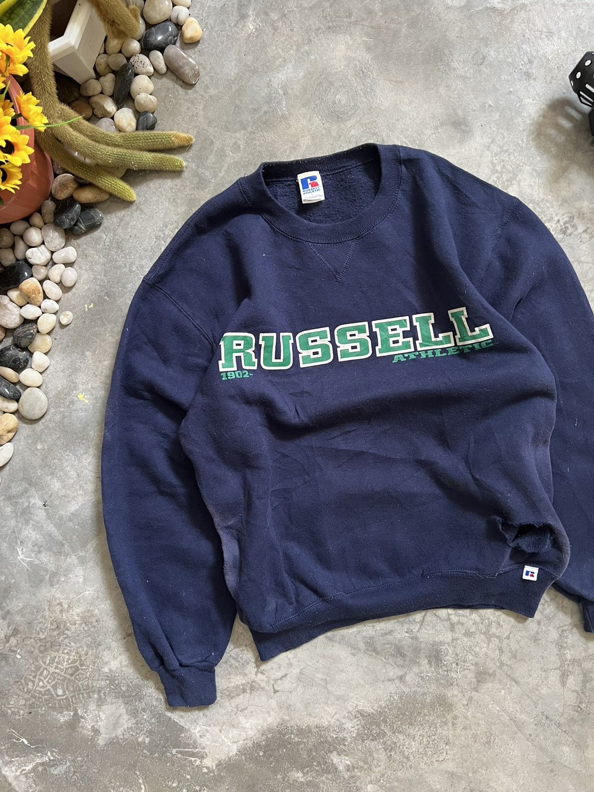 Russell Athletic × Vintage VTG 🏴‍☠️ Russel Athletic Crewneck Sweatshirt Size US L / EU 52-54 / 3 - 1 Thumbnail