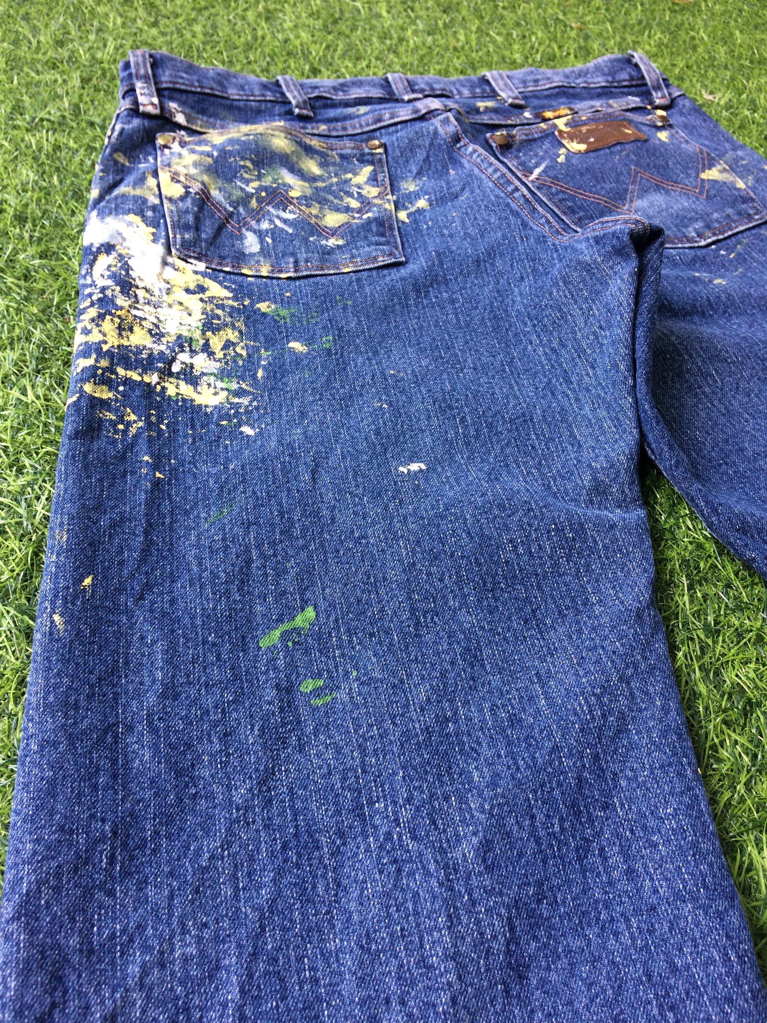 Unsound Rags Wrangler Western Distressed Paint Splatter Jeans #B-510 Size US 34 / EU 50 - 8 Thumbnail