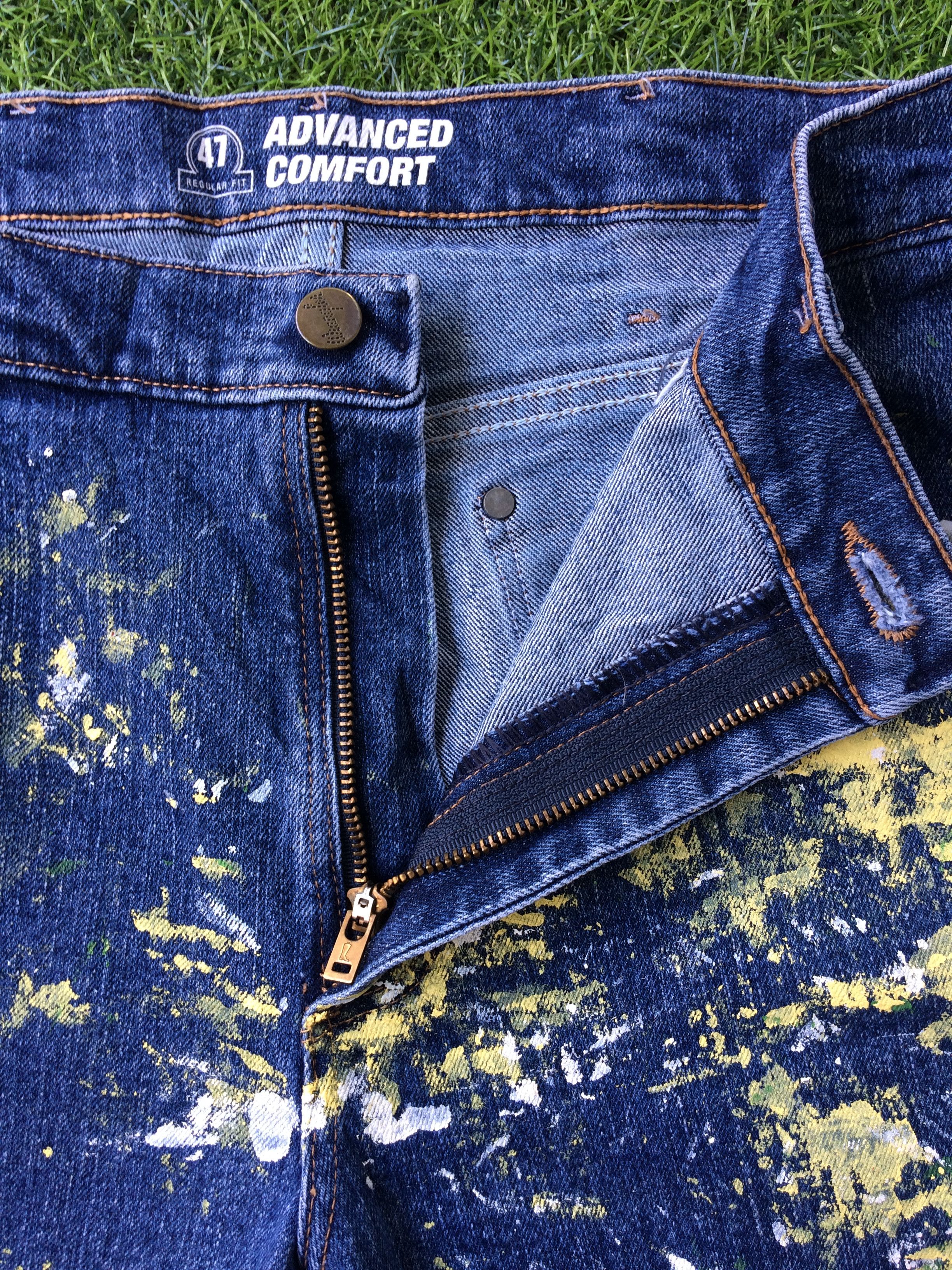 Unsound Rags Wrangler Western Distressed Paint Splatter Jeans #B-510 Size US 34 / EU 50 - 4 Thumbnail