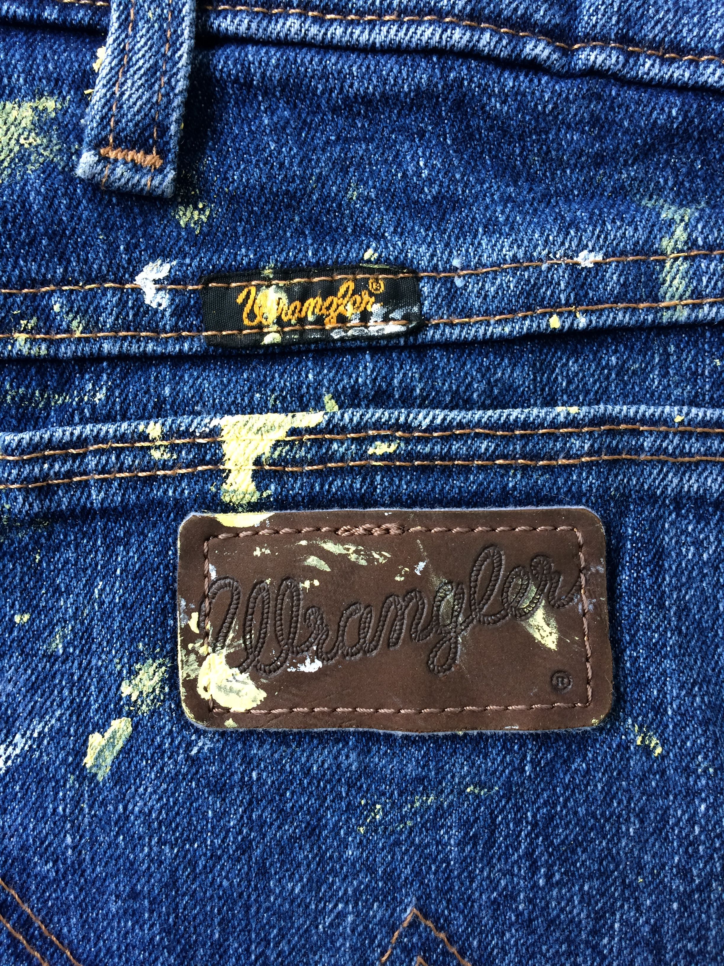 Unsound Rags Wrangler Western Distressed Paint Splatter Jeans #B-510 Size US 34 / EU 50 - 12 Thumbnail