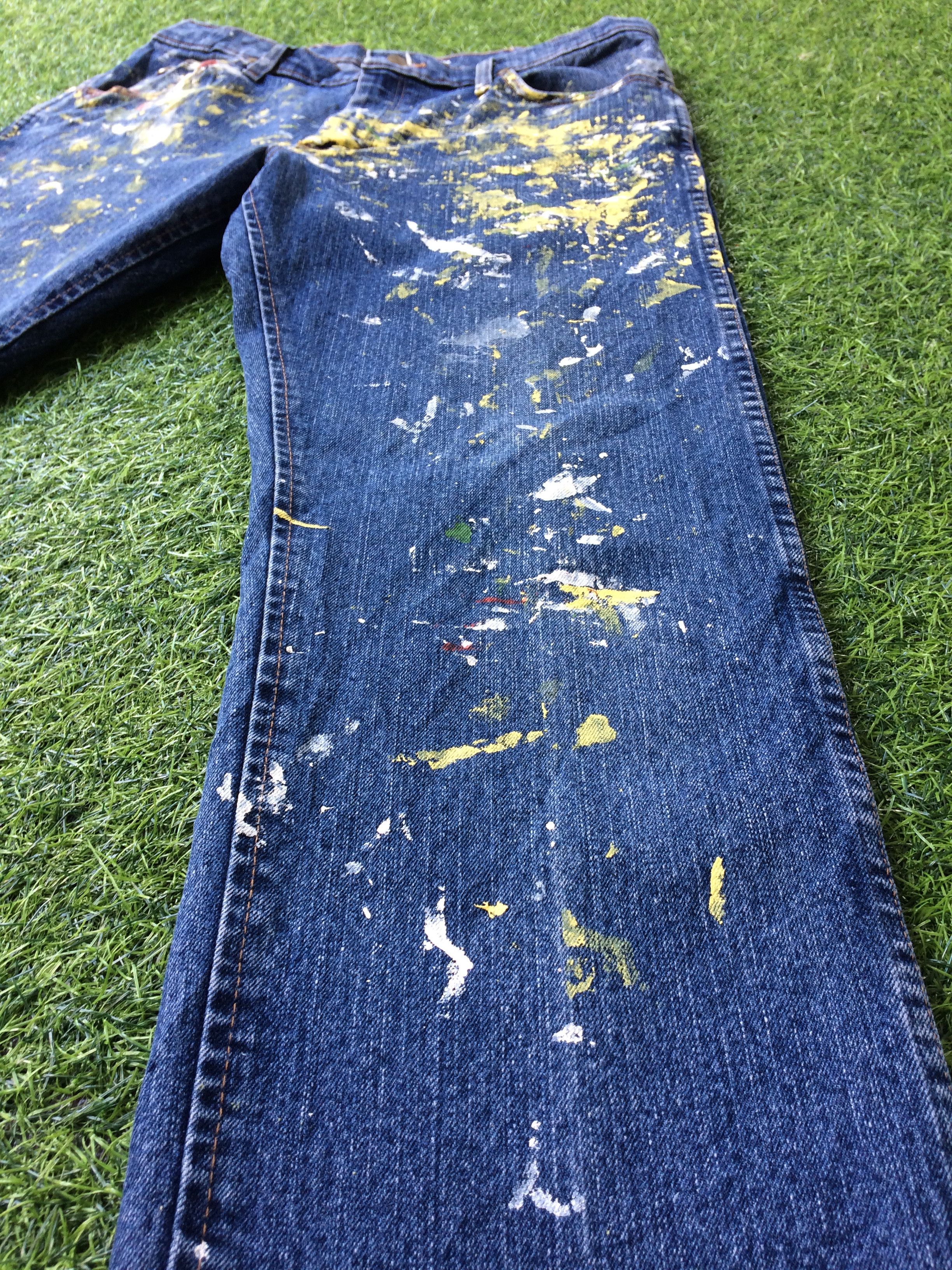 Unsound Rags Wrangler Western Distressed Paint Splatter Jeans #B-510 Size US 34 / EU 50 - 7 Thumbnail