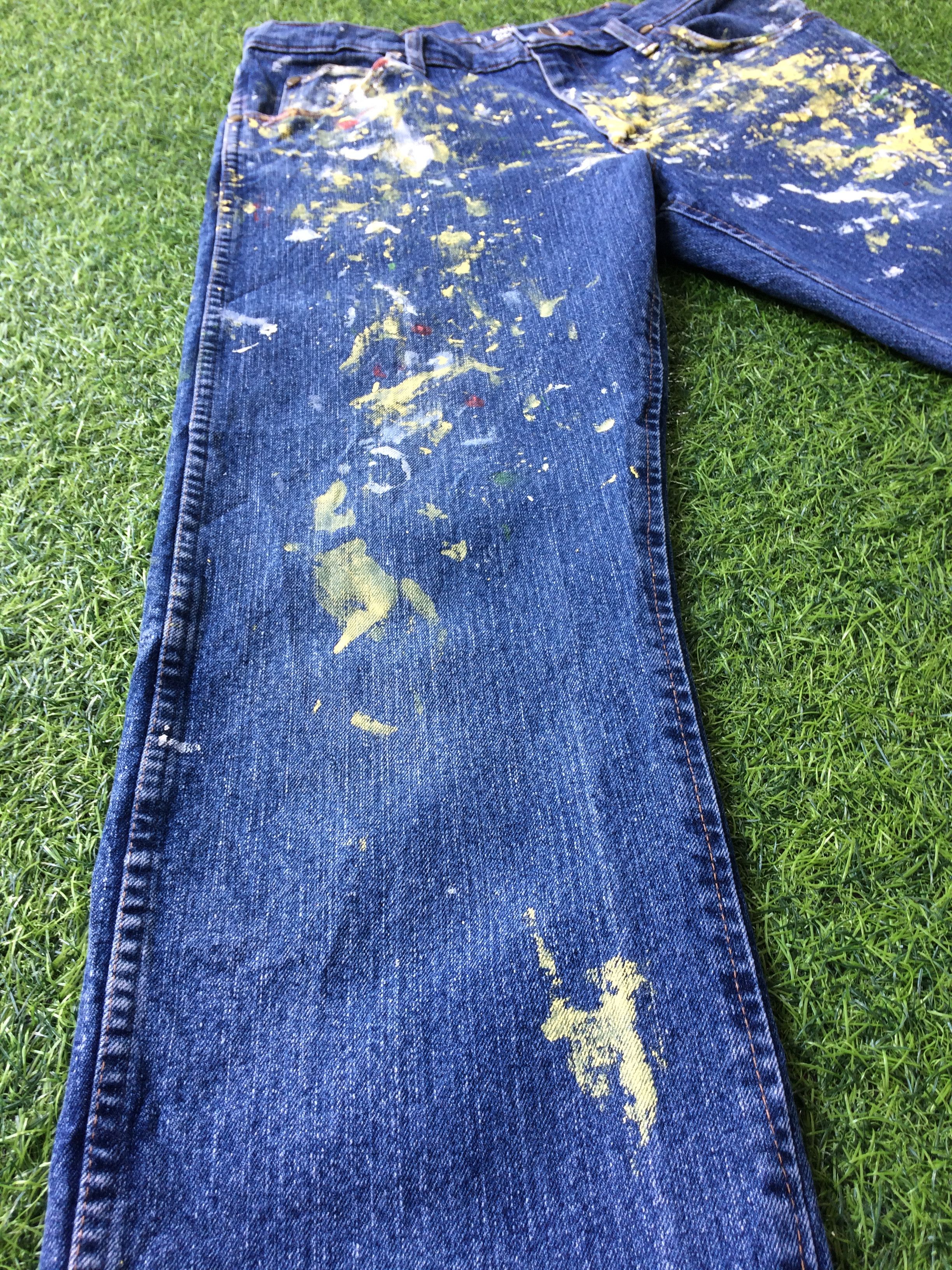 Unsound Rags Wrangler Western Distressed Paint Splatter Jeans #B-510 Size US 34 / EU 50 - 6 Thumbnail